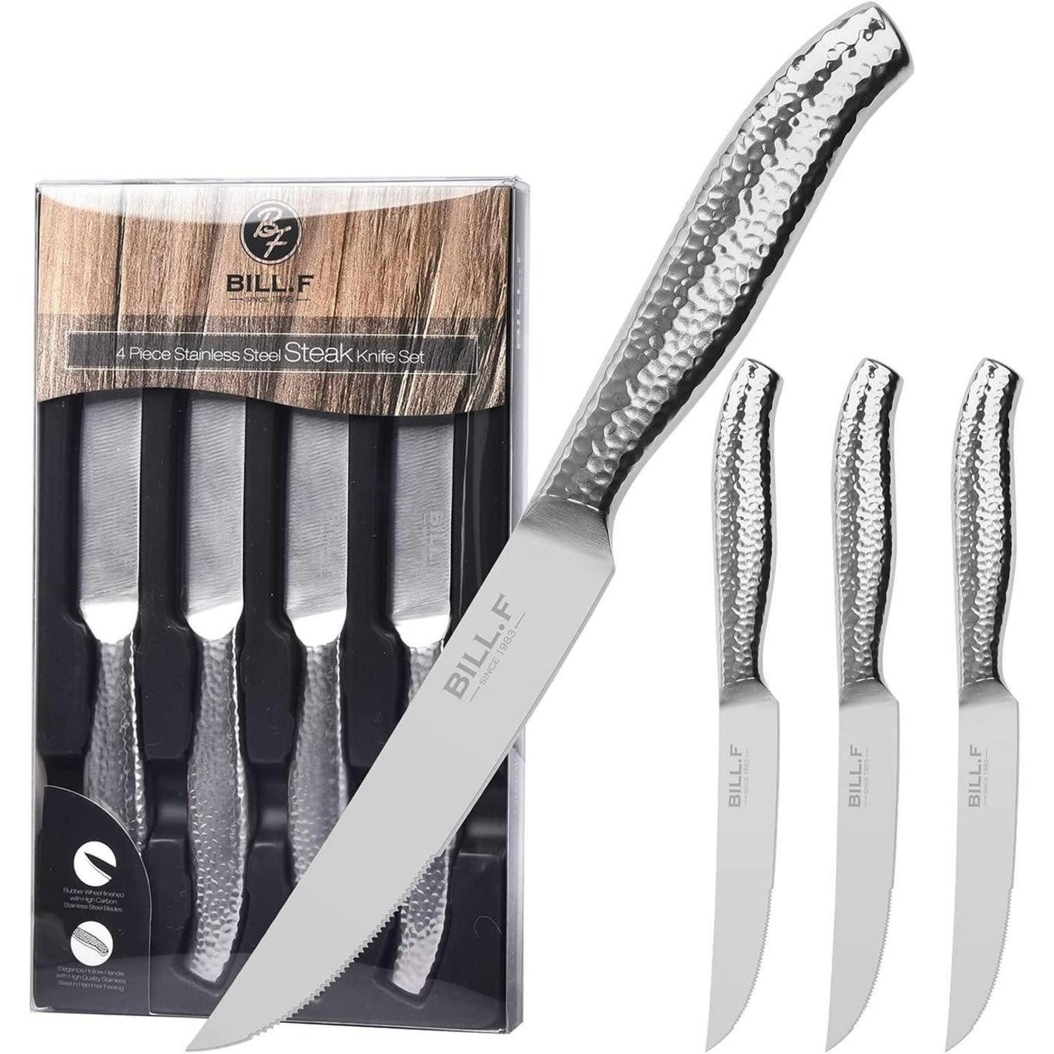 LuxusKollektion Steakmesser Steakmesserset 4-tlg. 4,5 Zoll Wellenschliff