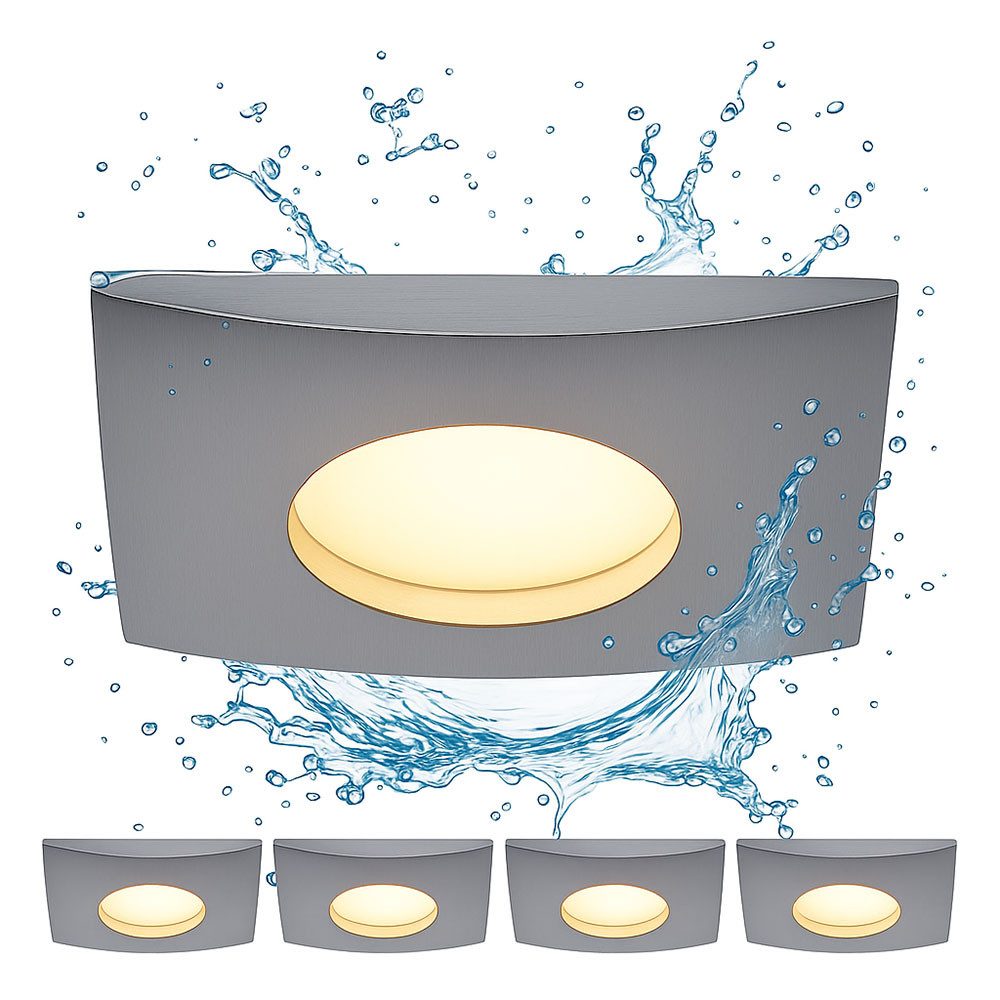 etc-shop LED Einbaustrahler, LED-Leuchtmittel fest verbaut, Warmweiß, 4er Set LED Decken Einbau Leuchten Flur Spots Strahler