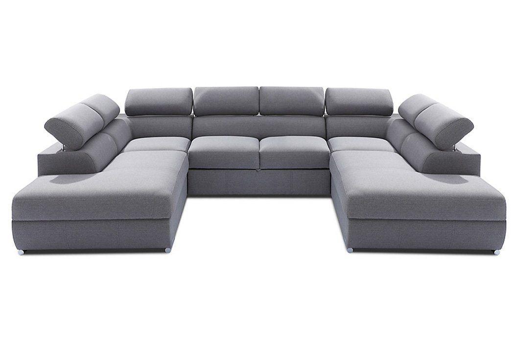 JVmoebel Ecksofa Luxuriöse Graue U-Form Wohnlandschaft modernes Sofa Couch Neu, Made in Europe