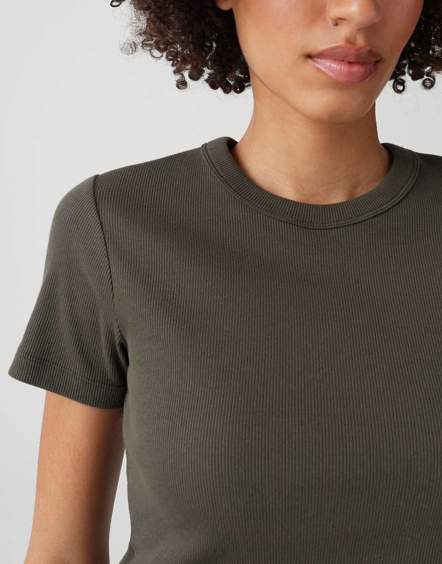OPUS T-Shirt Samuna Feines Rippshirt Slim aus Baumwollmix schmale Passform, elastischer Stoff – Bild 4 von 5