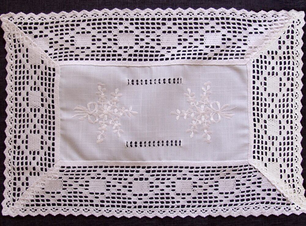 Platzset Tischset Landhaus Häkelspitze 35x50 cm