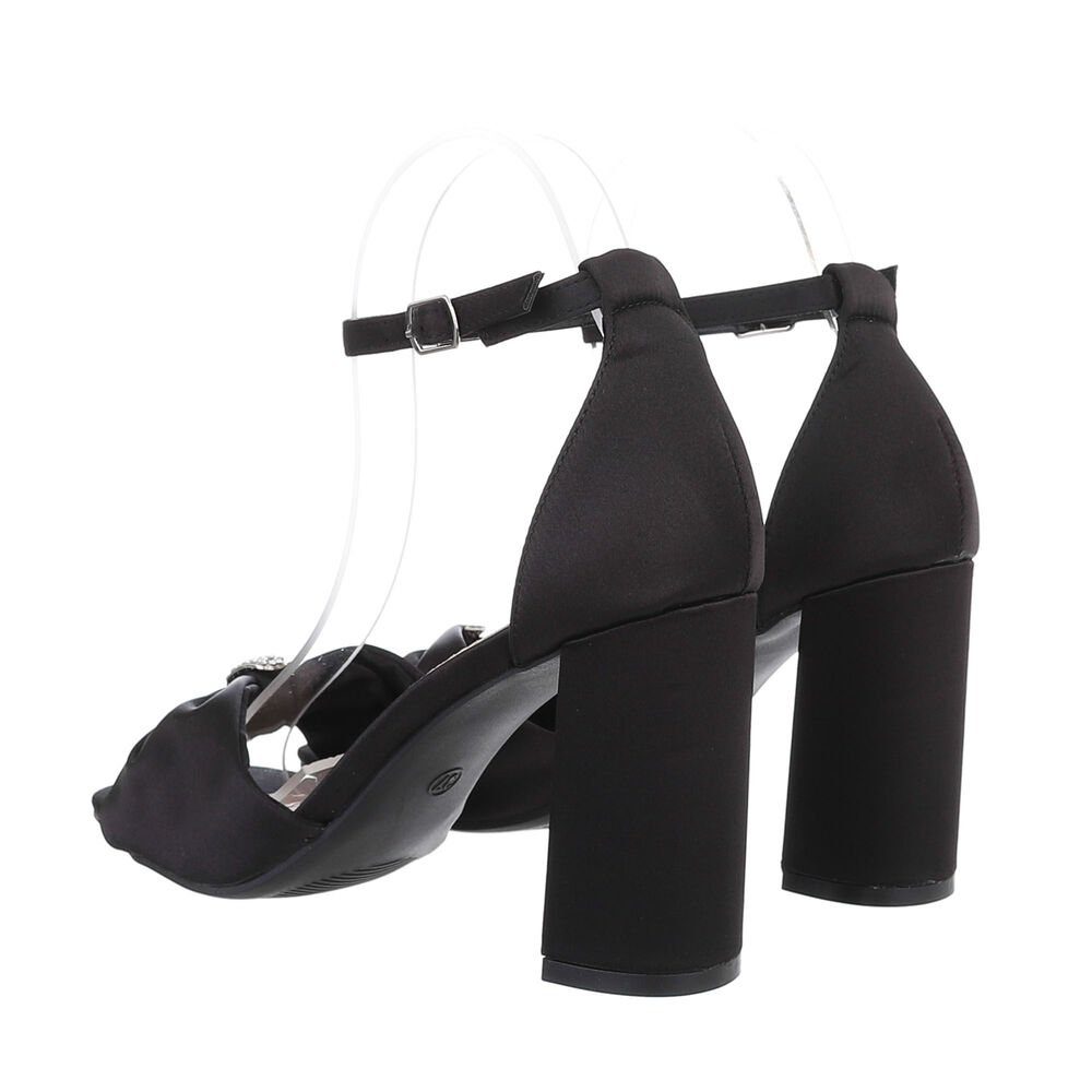 Sandalette & Sandaletten Party Abendschuhe Ital-Design Damen Clubwear Blockabsatz Schwarz Sandalen in &