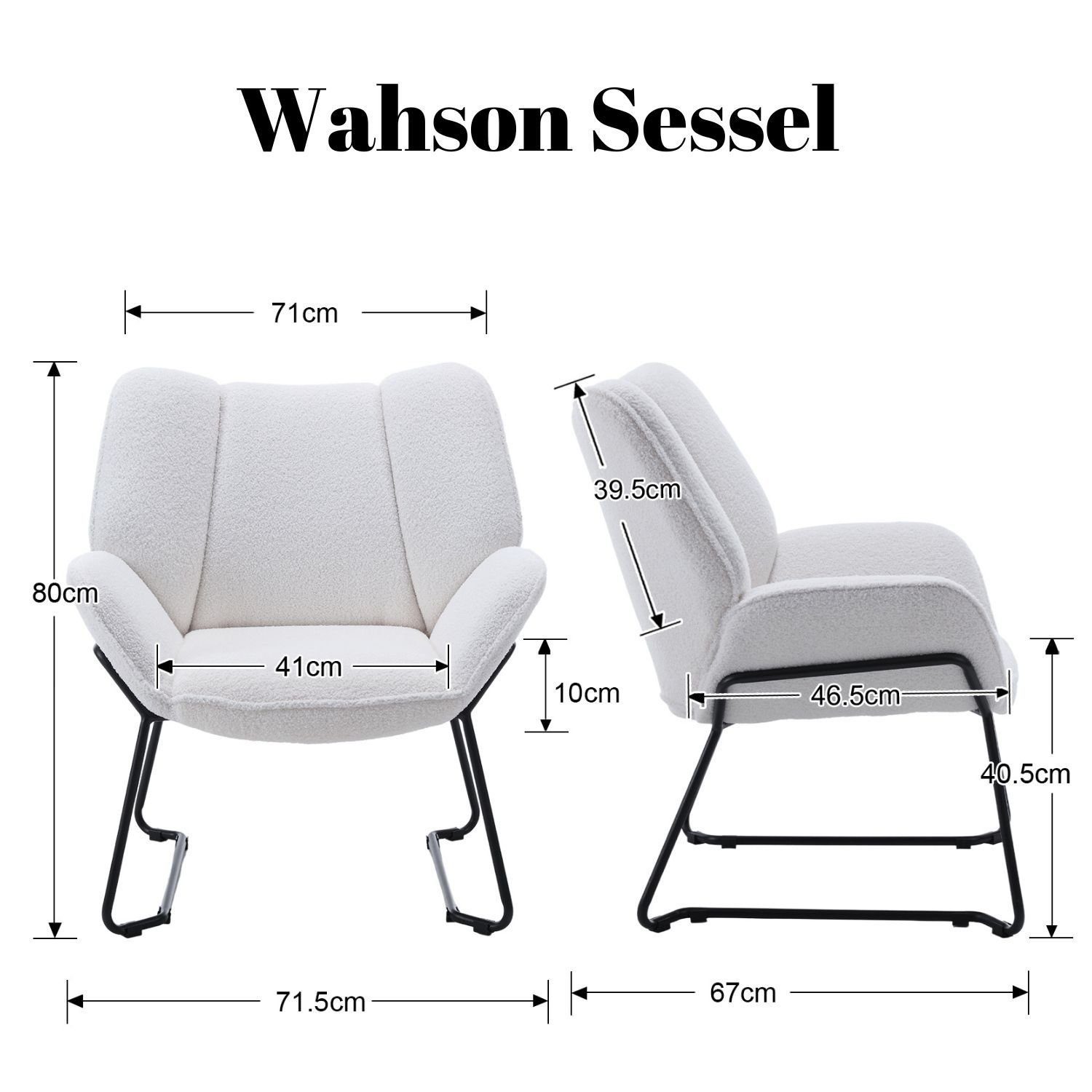 WAHSON OFFICE CHAIRS Loungesessel Sessel Wohnzimmer Einzelsofa Relaxsessel