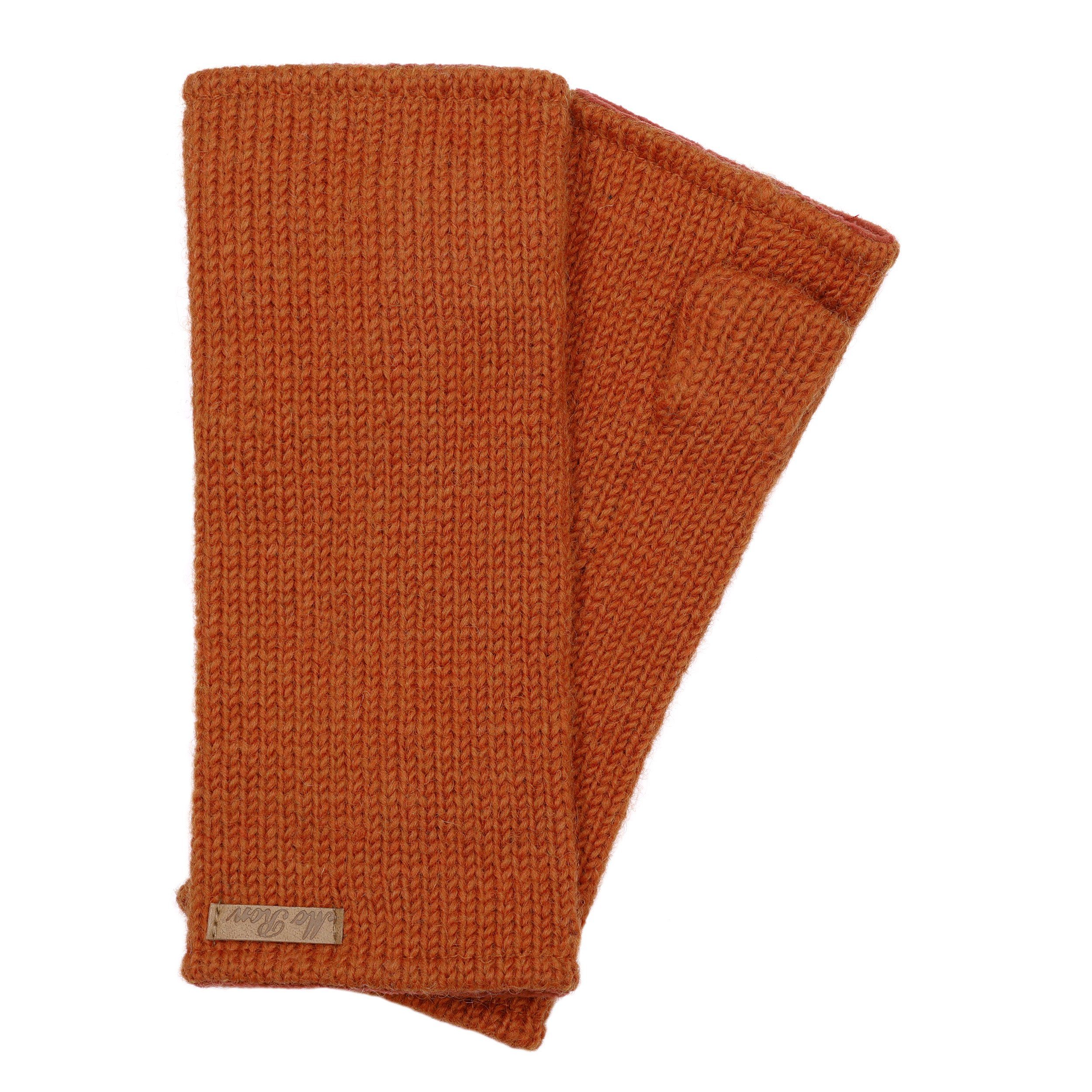 GURU SHOP Wollstulpen Aus Nepal - Handgestrickt Mit Perlmuster