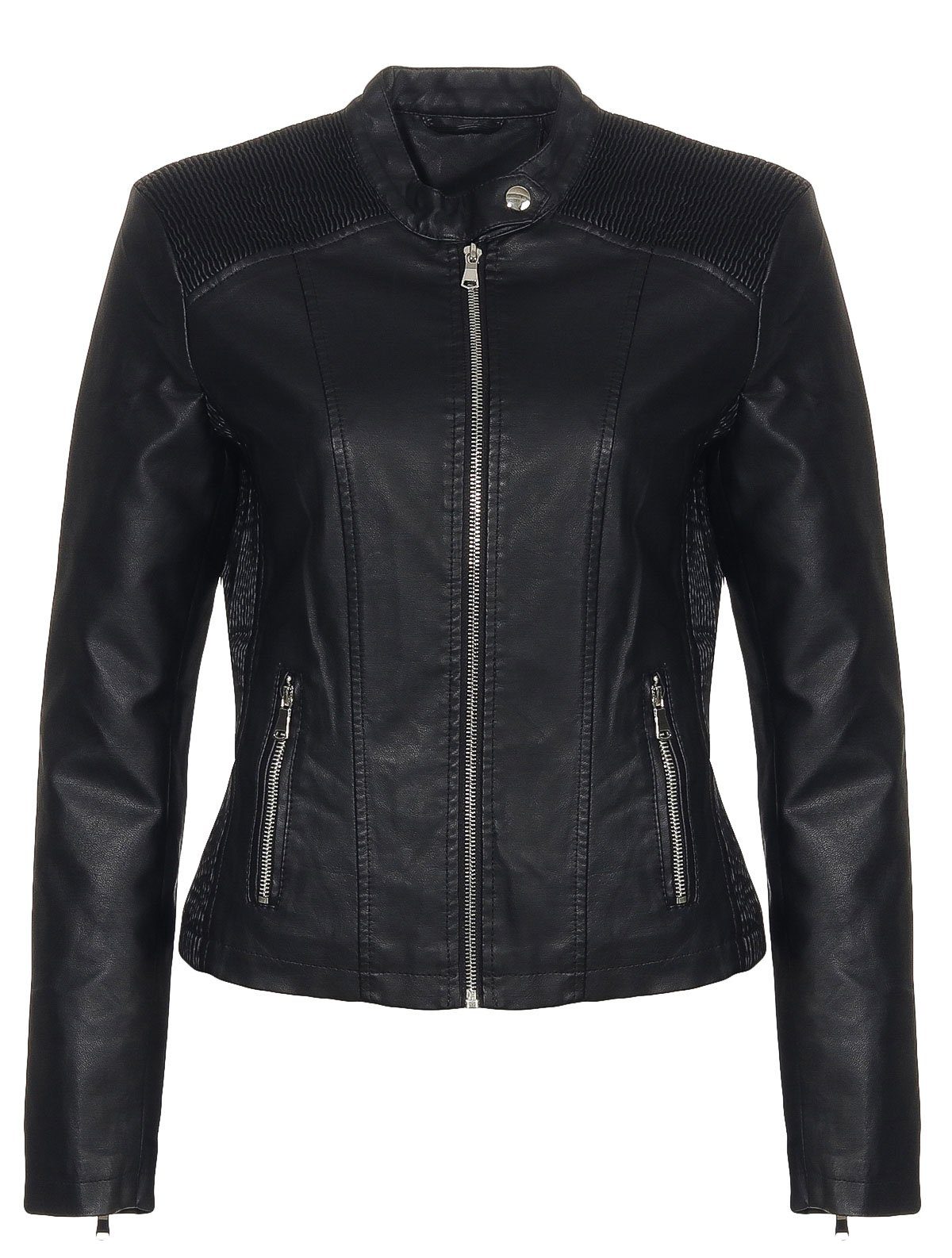 malito more than fashion Lederimitatjacke 5195 Bikerjacke Slimfit mit Stepp günstig online kaufen