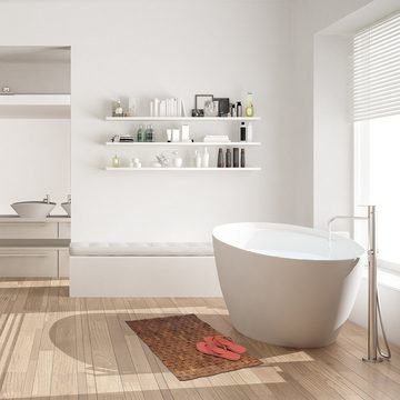 Badematte Bambusmatte 50x80 cm relaxdays, Höhe 5 mm, Bambus, Braun