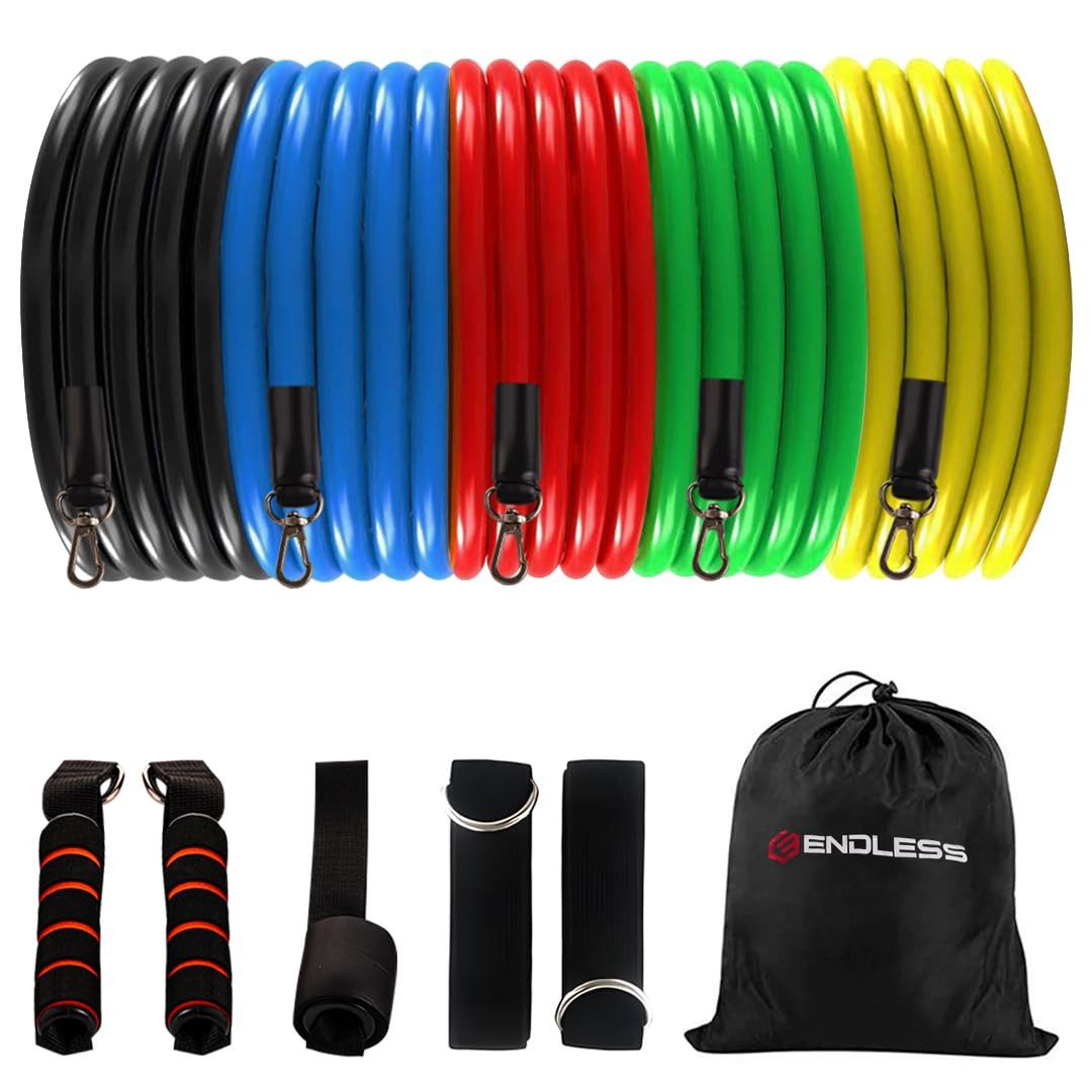 Endless Gymnastikband EL1043 Resistance Bands 5er-Set mit verschiedenen Widerstandsstufen, Wasserdicht, 5er-Set mit verschiedenen Widerstandsgraden