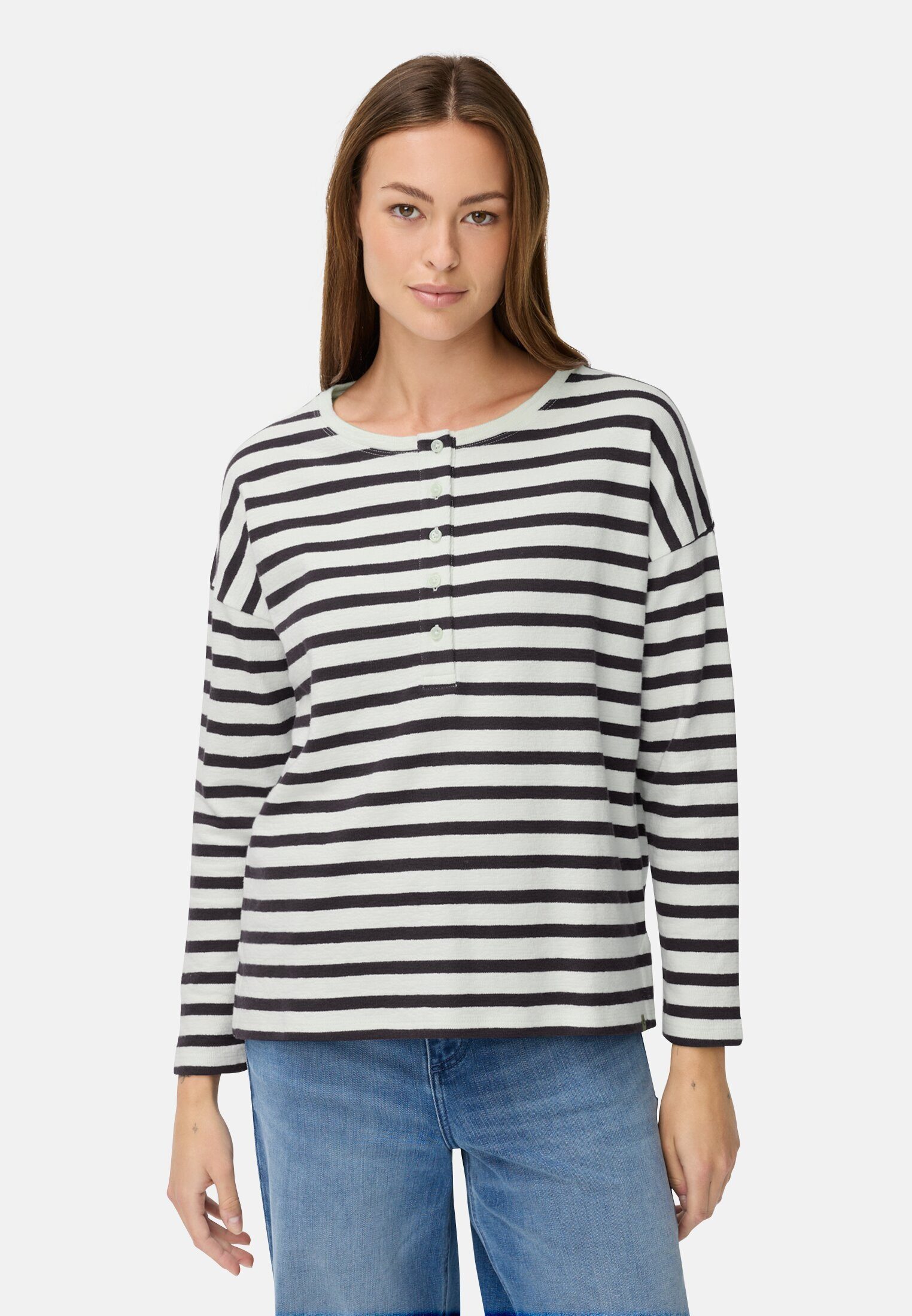 camel active Langarmshirt mit Knopfverschluss Langarm Kentkragen günstig online kaufen