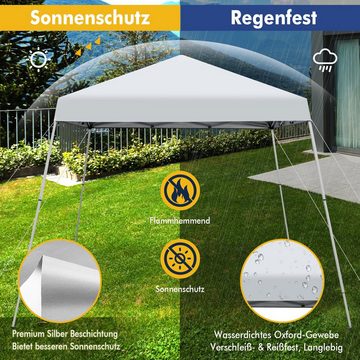 COSTWAY Faltpavillon 3x3 m Faltpavillon, 3-stufig höhenverstellbar mit Tragtasche