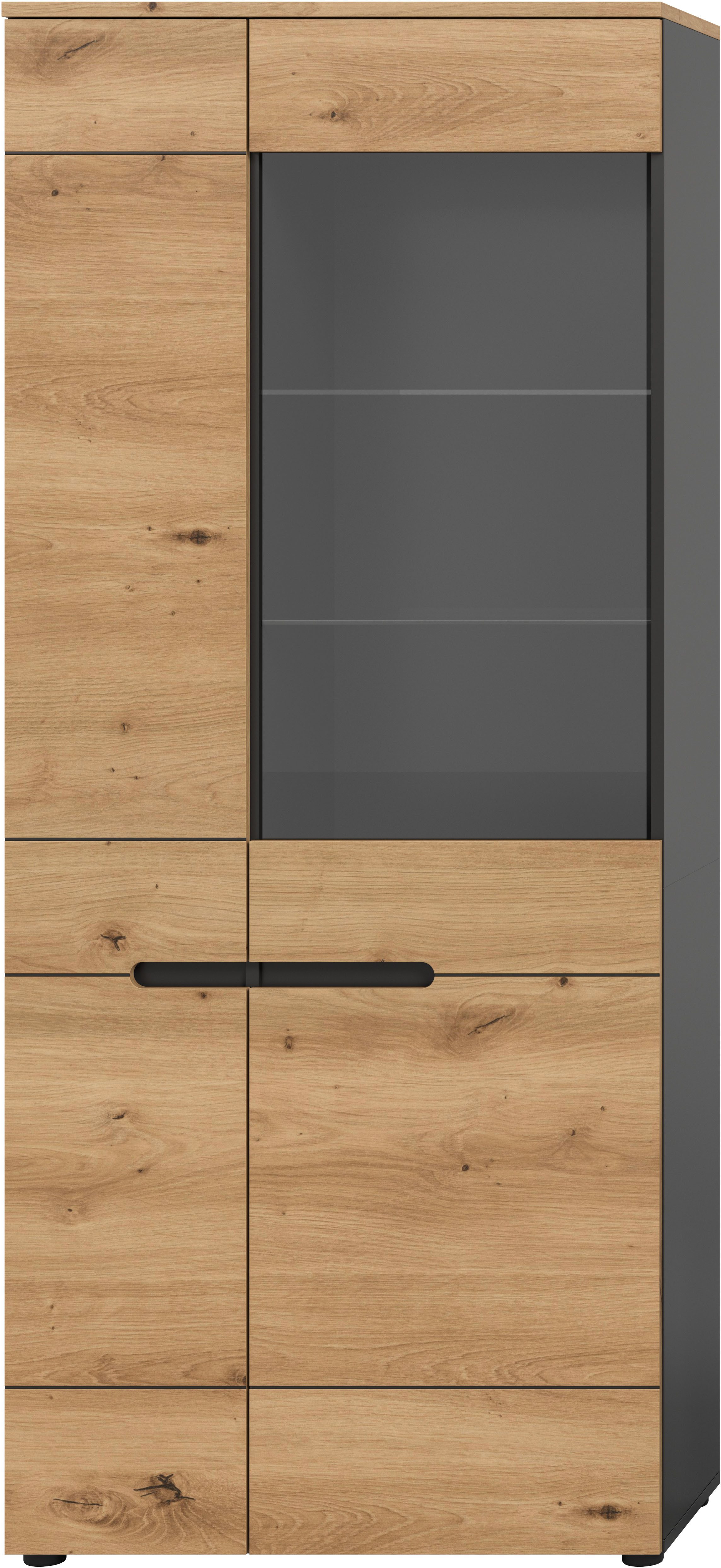 Home affaire Vitrine REHAT, TOPSELLER!, Höhe 190 cm, 2 Türen, 4 Einlegeböden, 2 Glasböden (1-St) Vitrinenschrank, Schrank, Glasvitrine, Wohnzimmervitrine