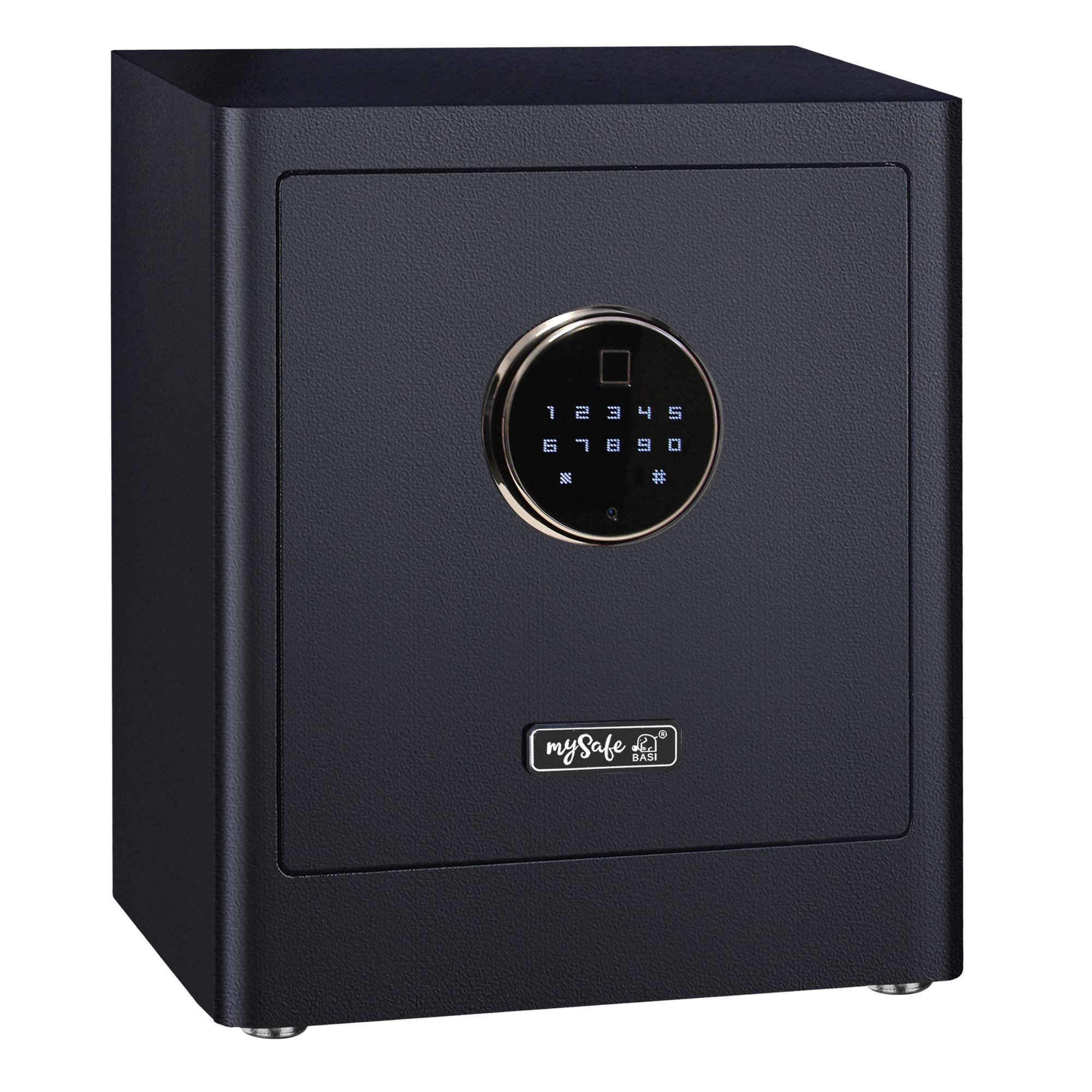 mySafe BASI Tresor Elektrischer Tresor Fingerabdruck, Touchdisplay (Packung, 1-St), Alarm, Code & Fingerprint, 2 Notschlüssel, Notstromaggregat