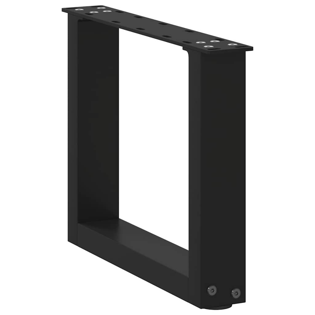 vidaXL Tischbein Couchtischbeine U-Form 2 Stk. Schwarz 30x(30-31) cm Stahl – Bild 4 von 5