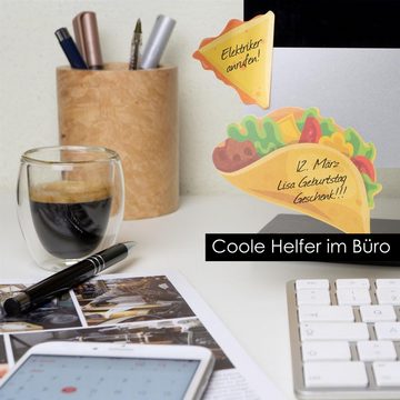 OfficeTree Haftnotizblock Haftnotizen Tacos, 3 x 90 Blatt – Für Studenten und als Büro Gadgets