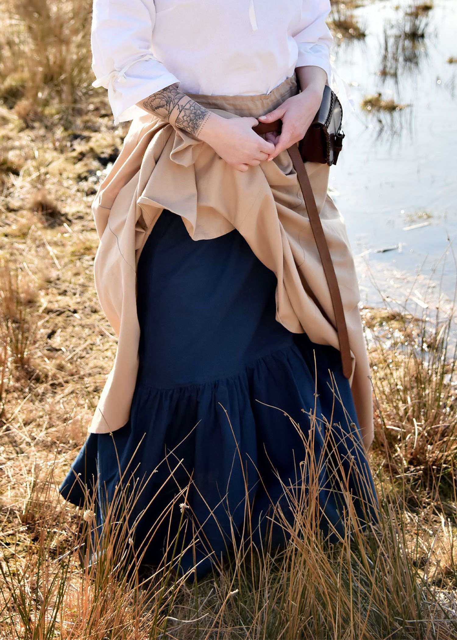 Battle Merchant Ritter-Kostüm Markt-Mittelalter Rock oder Unterrock Blau S/ günstig online kaufen