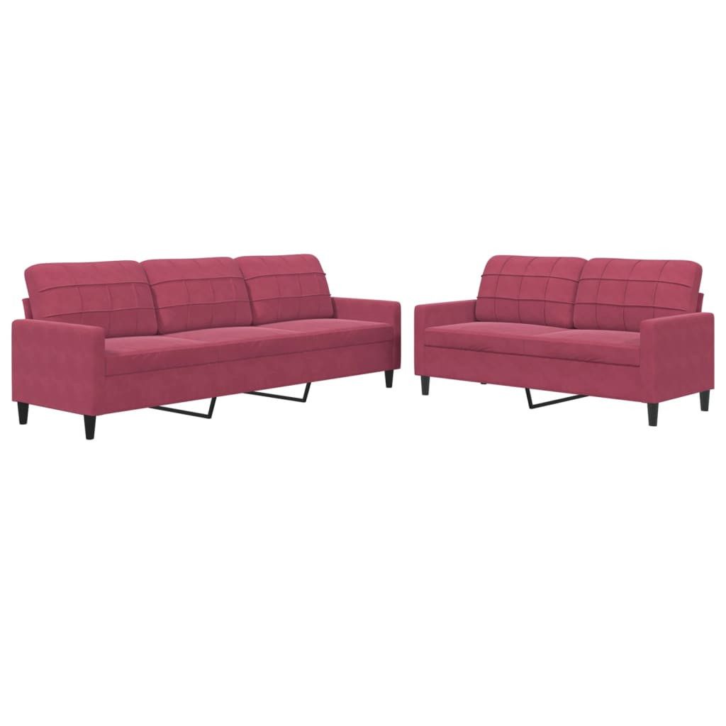 vidaXL Sofa 2-tlg. Sofagarnitur mit Kissen günstig online kaufen