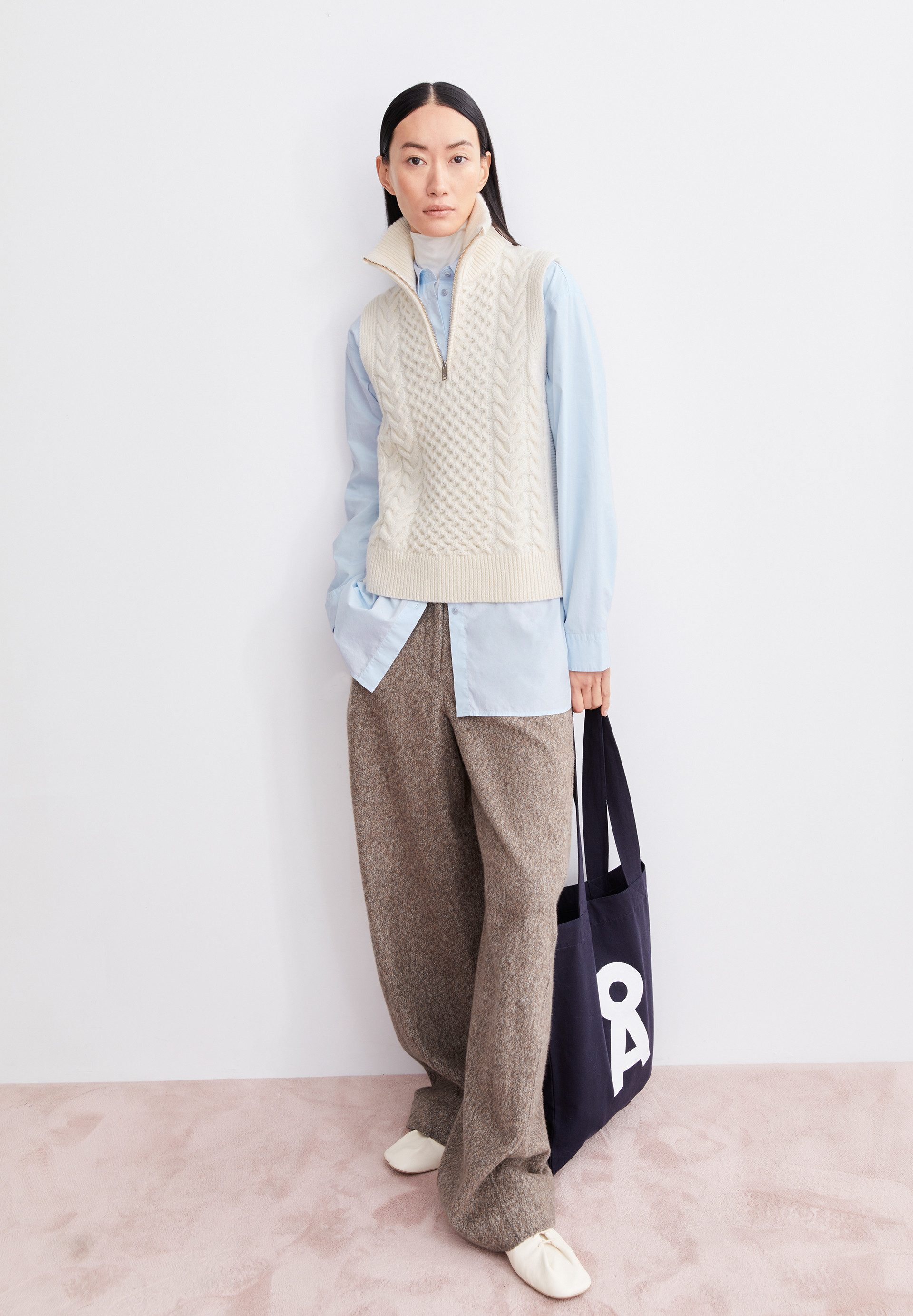Armedangels Shirttop OLAIAAS CABLE (Relaxed Fit) Kragen