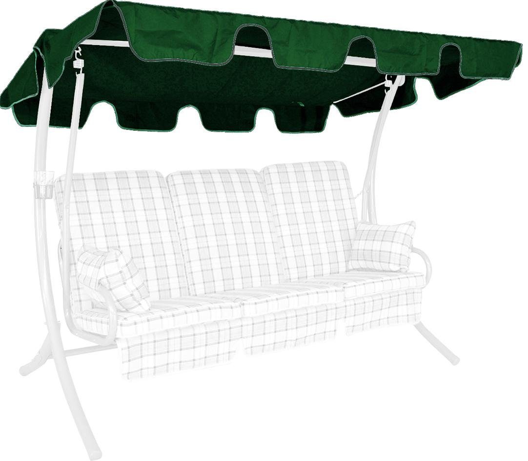 ANGERER Freizeitmöbel GmbH Hollywoodschaukelersatzdach Ersatz Sonnendach variable Größe Grün, (1 Stück, 1x Ersatzdach), für Dachgestänge von ca. T 110-145 bis zu B 210 cm