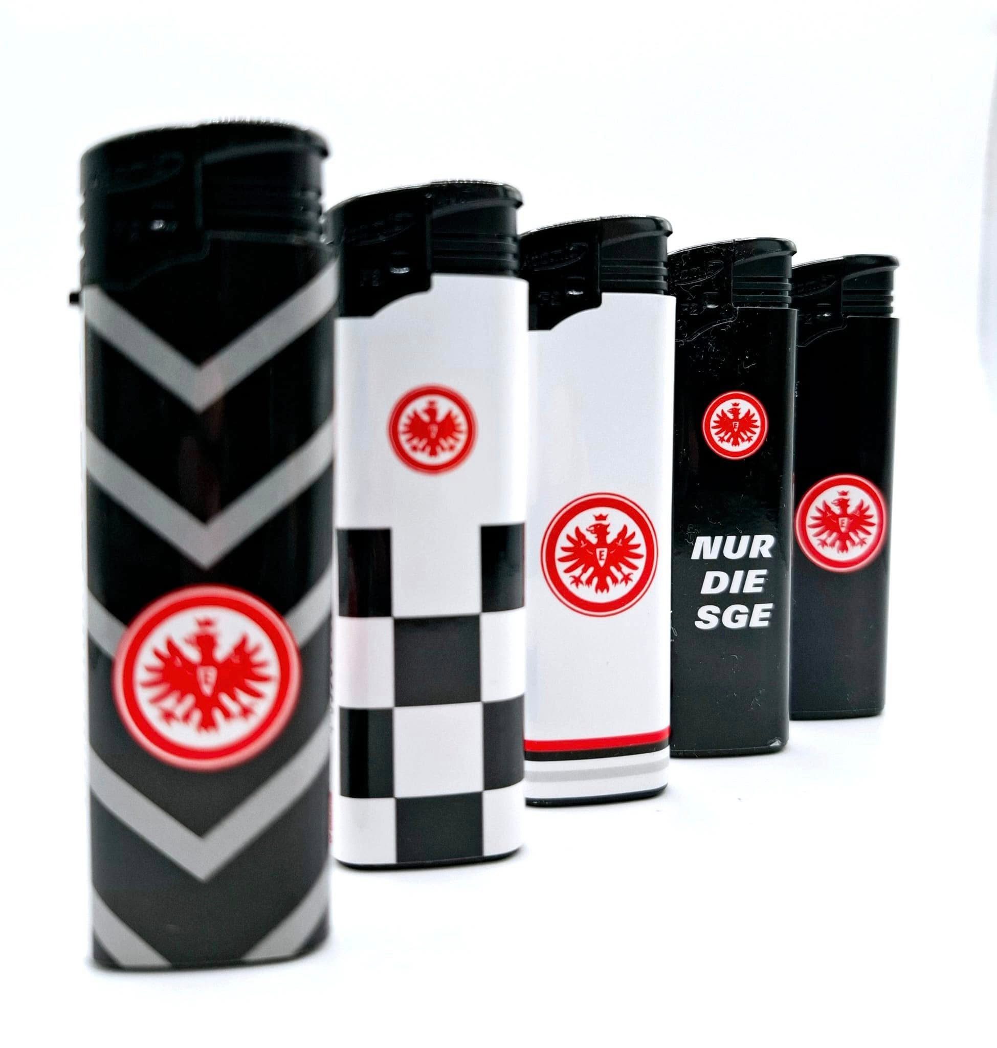 Eintracht Frankfurt Feuerzeuge 5x Gasfeuerzeug oder Stabfeuerzeuge für Grill Fussball Geschenkidee (5-St), SGE Fussball Fanartikel