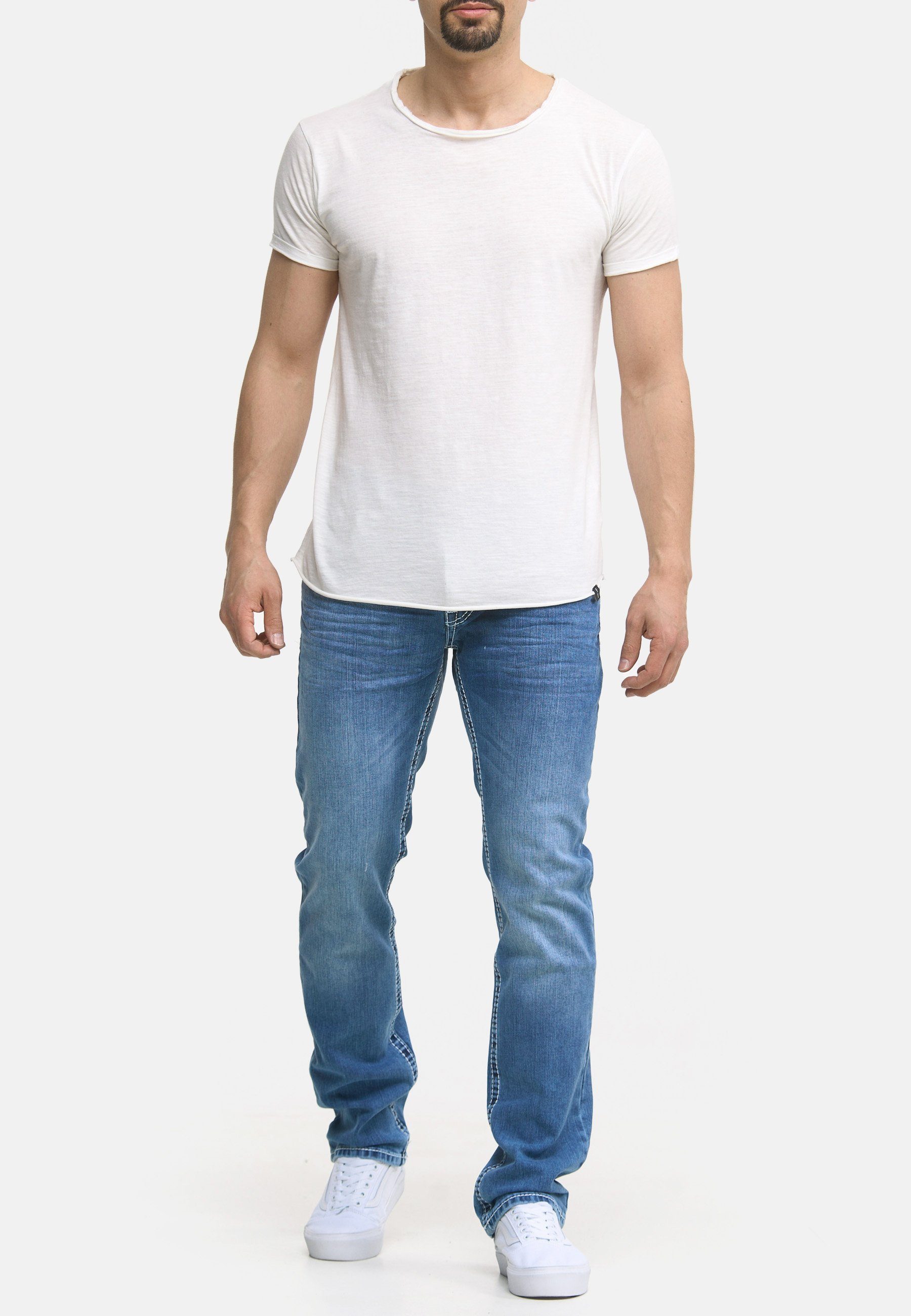 Jeans Pocket Herren Denim Regular blue light Code47 Hose Regular-fit-Jeans Bootcut Männer Fit Five Code47 904