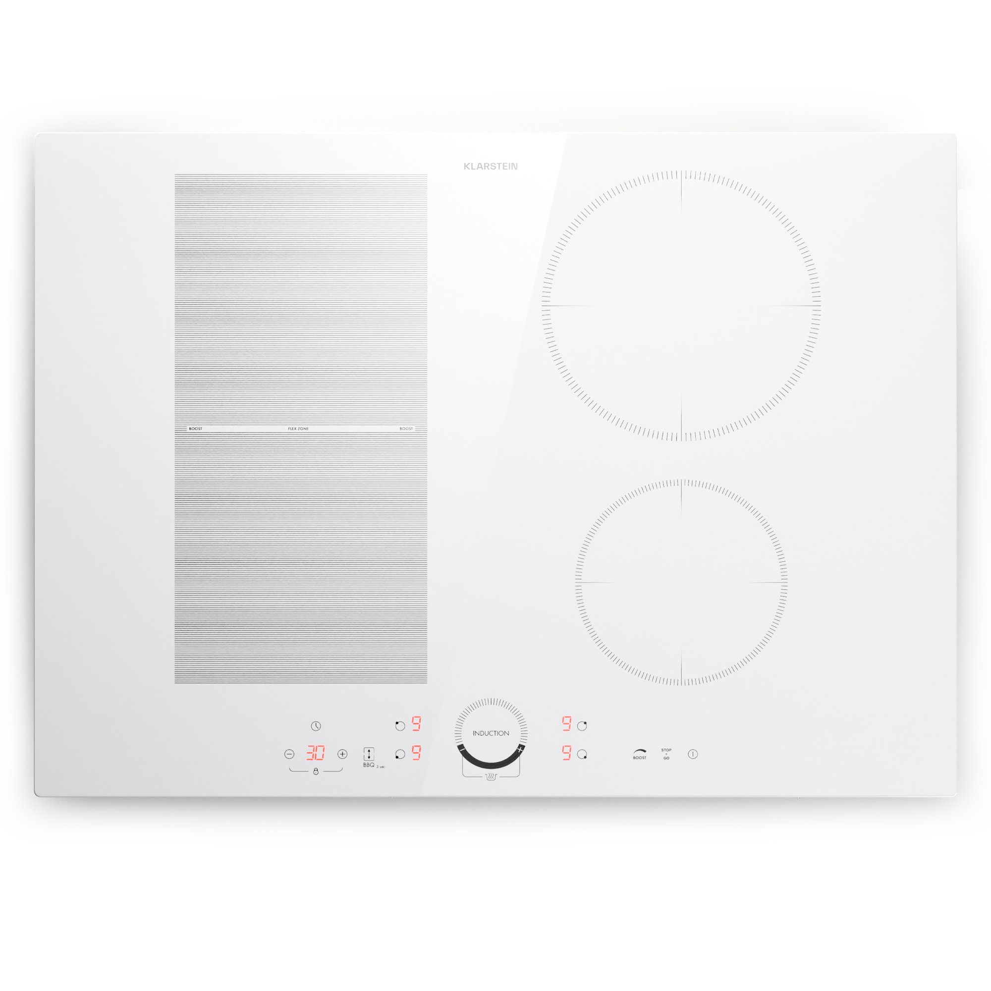 Klarstein Induktions-Kochfeld CP4-Delica-70WH-Hybr CP4-Delica-70WH-Hybr, Kochfelder Induktion Hob Flex 4 Zonen 7000 W