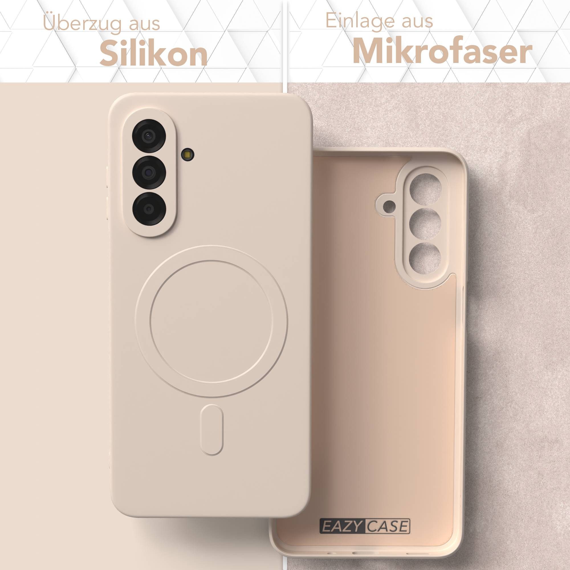 EAZY CASE Handyhülle MagSafe Silikon für Samsung Galaxy A17 6,7 Zoll, Schutzcase mit MagSafe Slimcover Silikonschutzhülle elastisch Taupe – Bild 3 von 5
