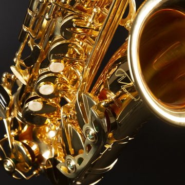 Monzani Saxophon, MZAS-90L Alt Saxophon für Einsteiger, Leichtgewicht, Volle Klangqualität, Einfache Ansprache, Inklusive Mundstück und Hardcase, Ideal für Kinder und Anfänger, MZAS-90L Alt Saxophon, Leichtgewicht, Volle Klangqualität