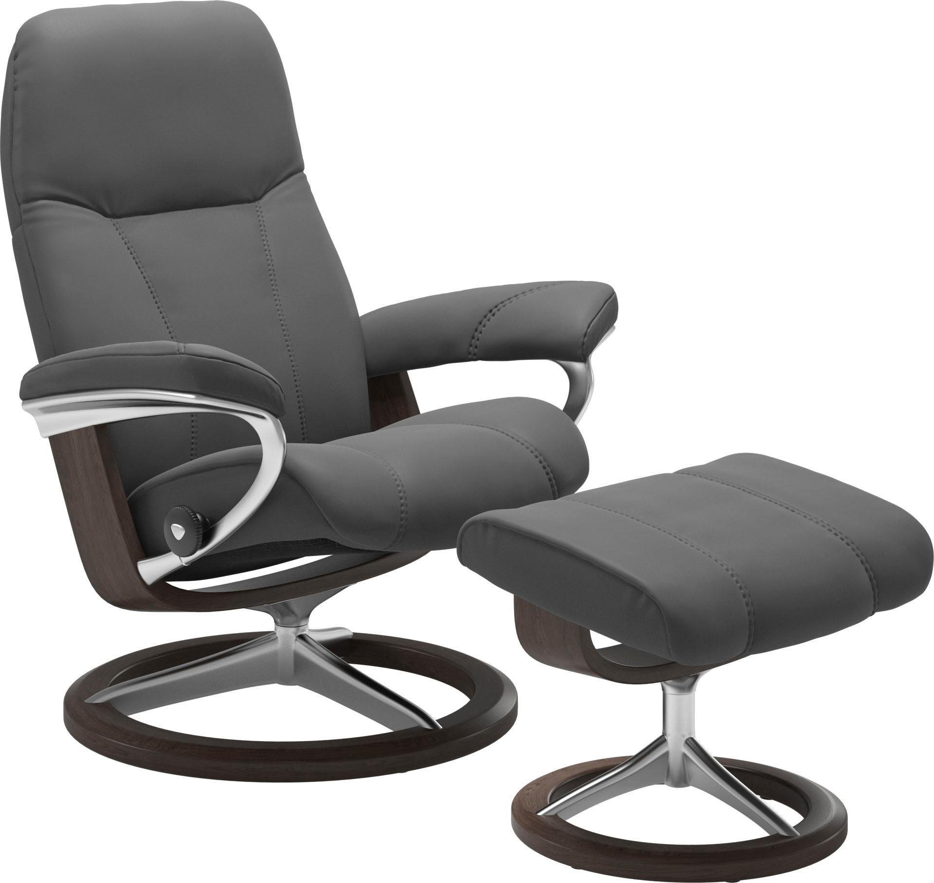 Stressless® Relaxsessel Consul (Set, Relaxsessel mit Hocker), mit Hocker, mit Signature Base, Größe M, Gestell Wenge