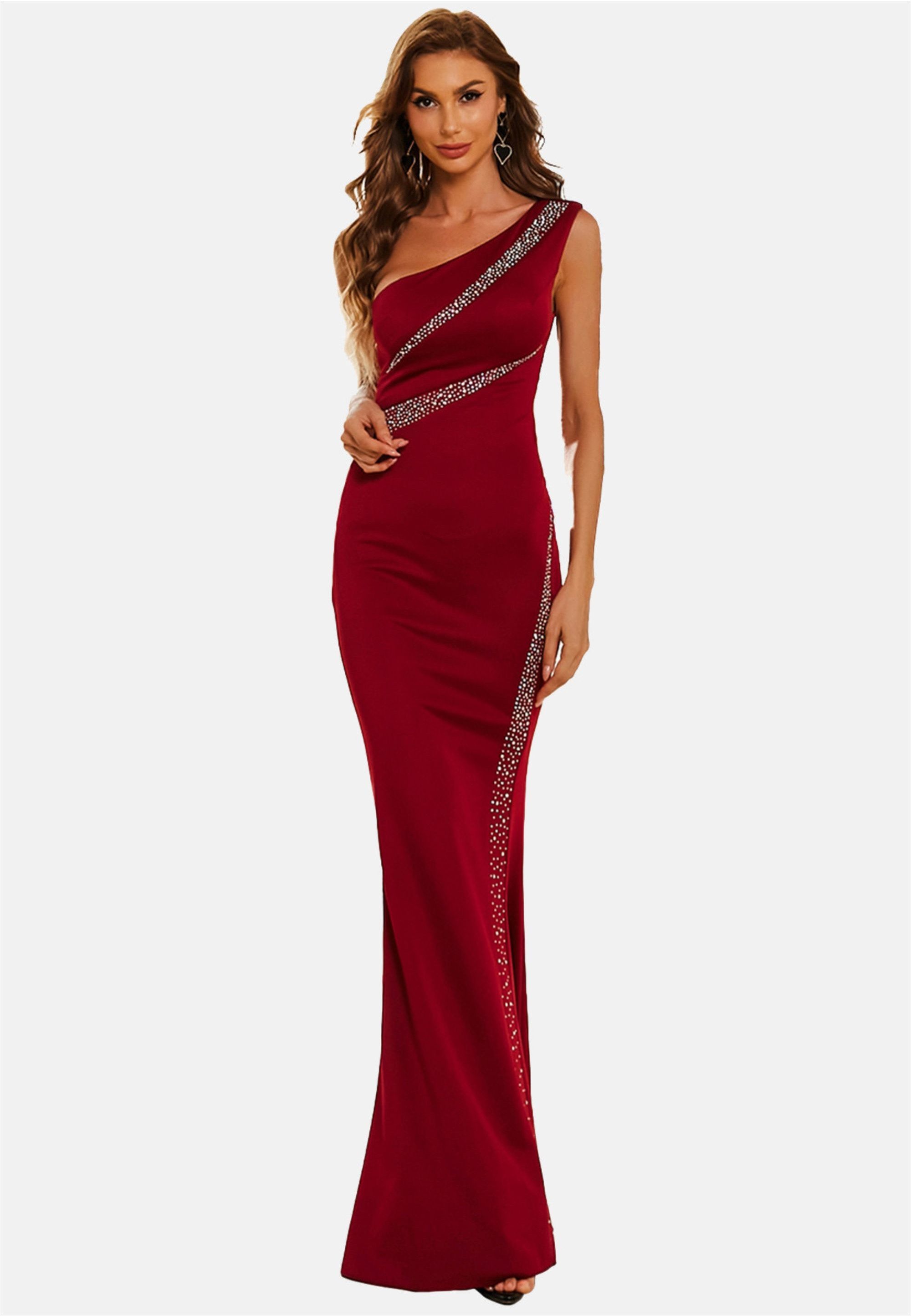 Moda Minx Jerseykleid Whitney Long Dress mit asymmetrischem Schnitt
