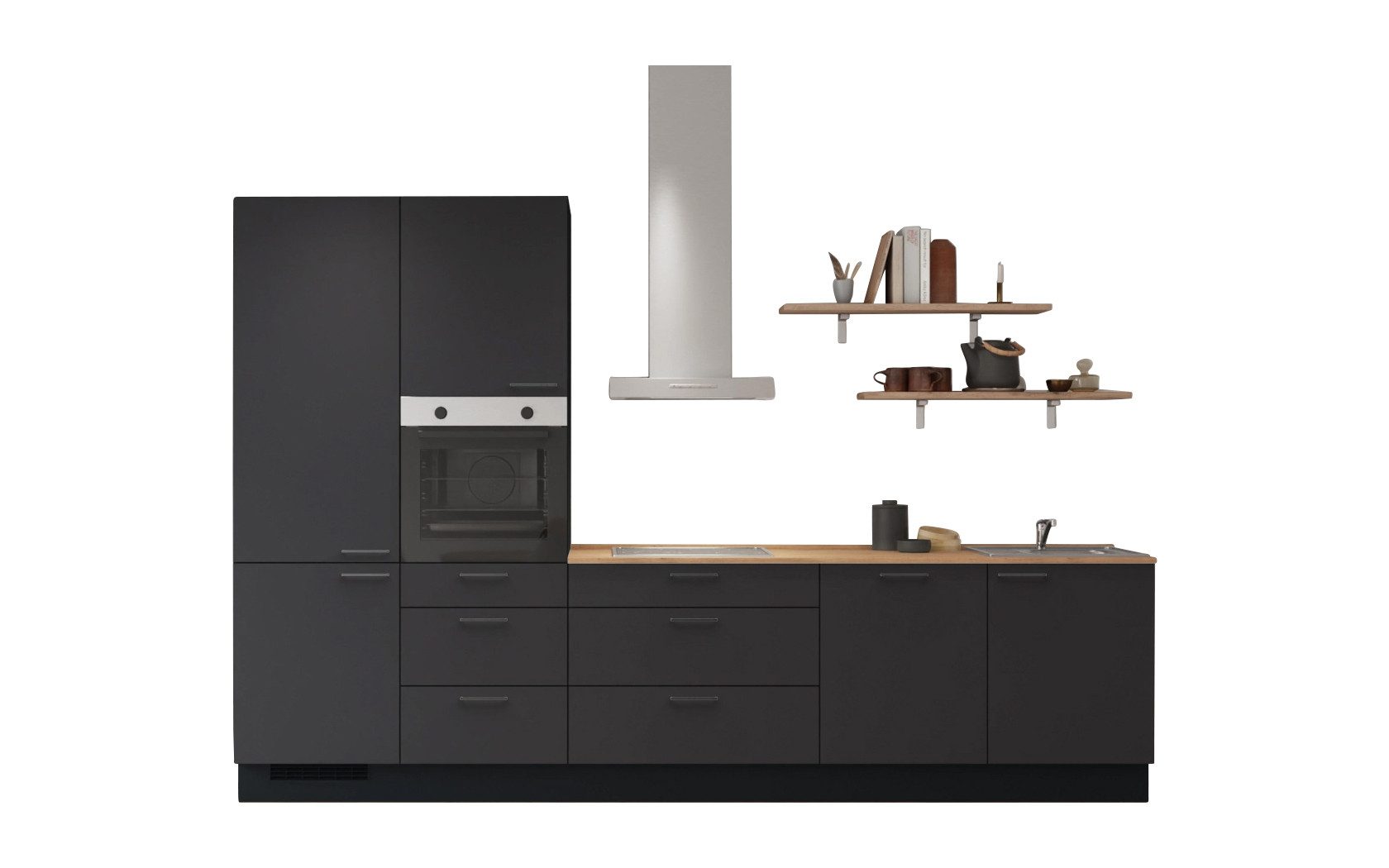 nobilia® Küchenzeile Gustav, individuell anpassbar, gratis Küchenplanung mit Profis, (Breite 330 cm), vormontiert, wahlw. mit E-Geräten, inkl. Lieferung