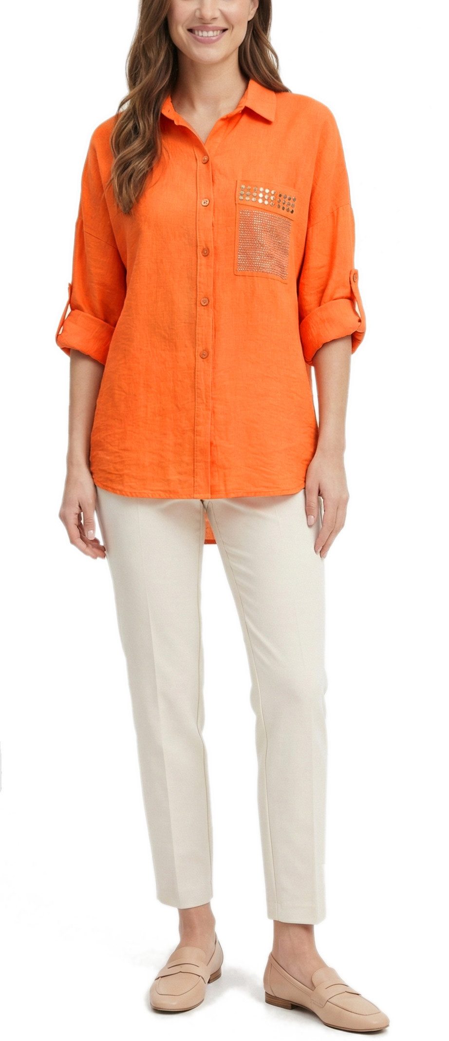 dy_mode Tunika Damenbluse Tunika Elegante Longbluse im Vokuhila-Stil mit Kn günstig online kaufen