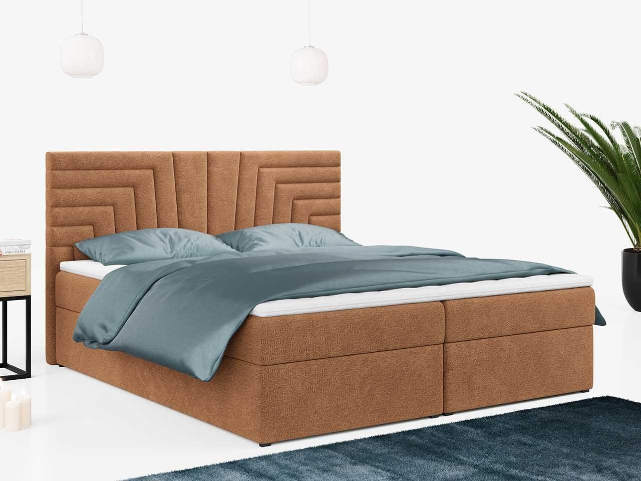 MÖBEL Boxspringbett Doppelbett, Polsterbett, mit für Schlafzimmer STELLE 4, Kopfstütze, Praktisch MKS