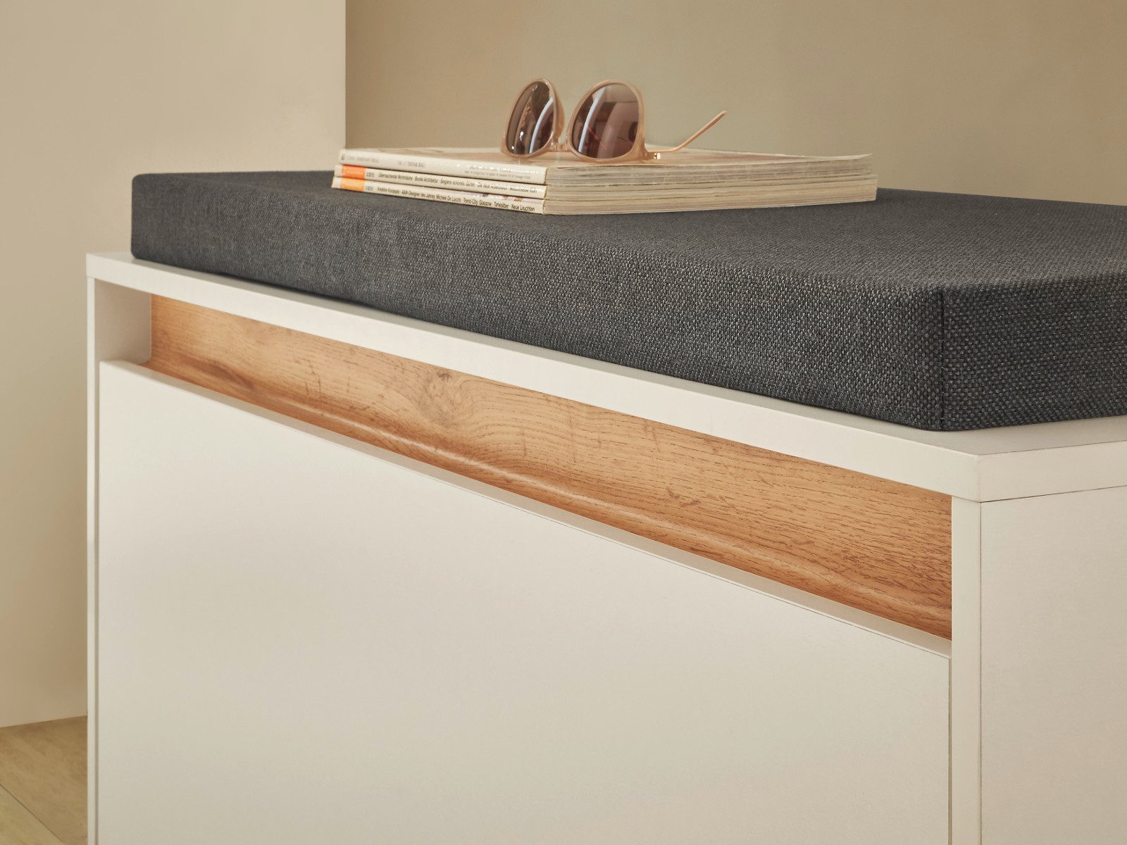 Furn.Design Garderoben-Set Center, (Kombination in weiß mit Wotan Eiche, 5-St., Breite 190 cm), mit Spiegel