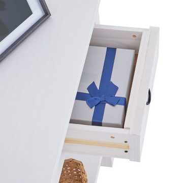 CARO-Möbel Konsolentisch RURAL, Beistelltisch Flurtisch mit 2 Schubladen, Breite 88 cm, weiß