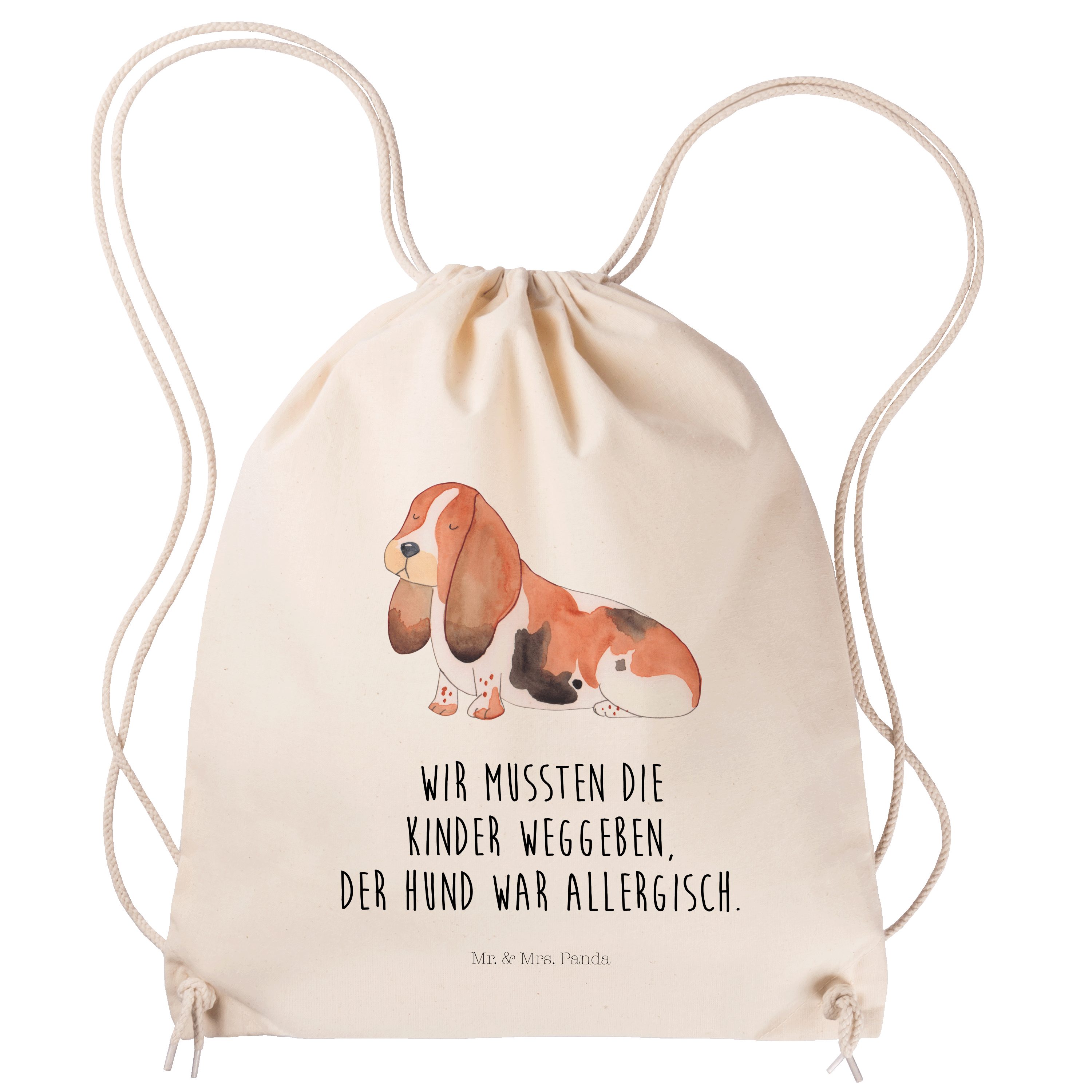 Mr. & Mrs. Panda Sporttasche Hund Basset Hound - Transparent - Geschenk, Vierbeiner, Haustier, Hun (1-tlg)