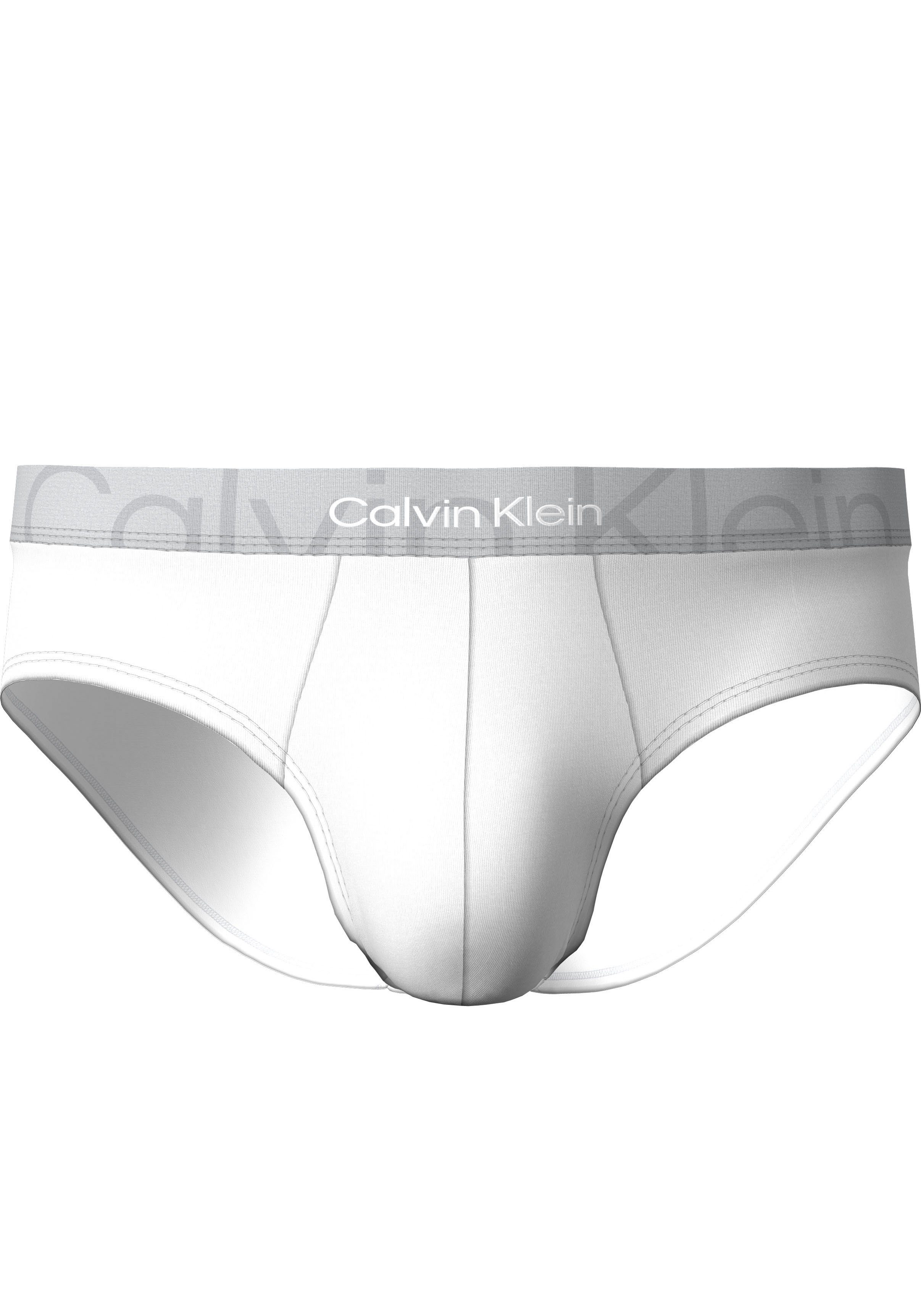 Slip Klein weiß Logoschriftzug Underwear Wäschebund am Calvin mit