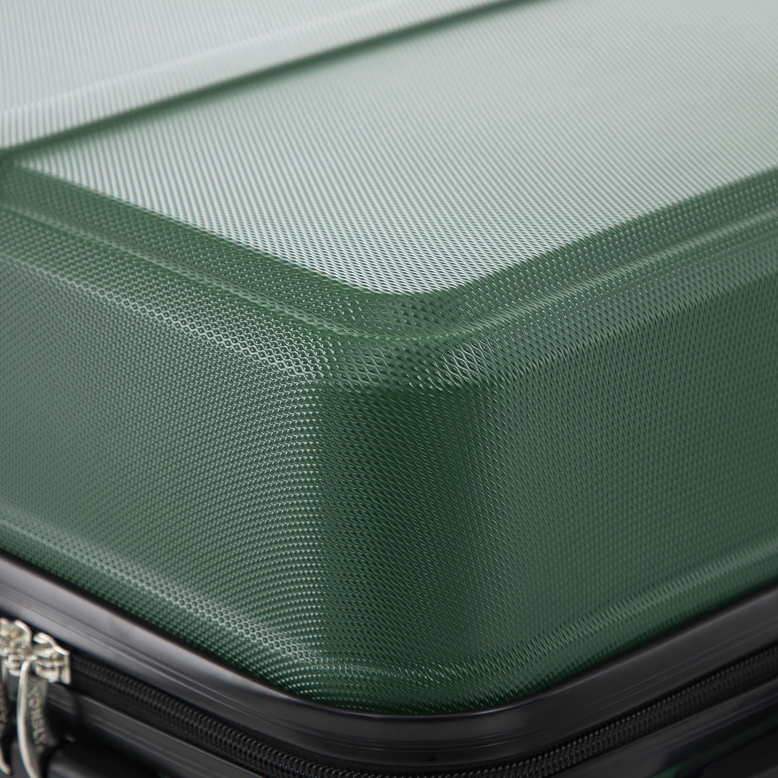 YONSLY Kofferset Reisekoffer-Set aus ABS und Aluminium mit Größen S, M, L und XL, 4 Rollen, (Spar-Set, 4 tlg., Hartschalen Trolley Set), 360° Doppelrollen, Zahlenschloss und weicher, ergonomischer