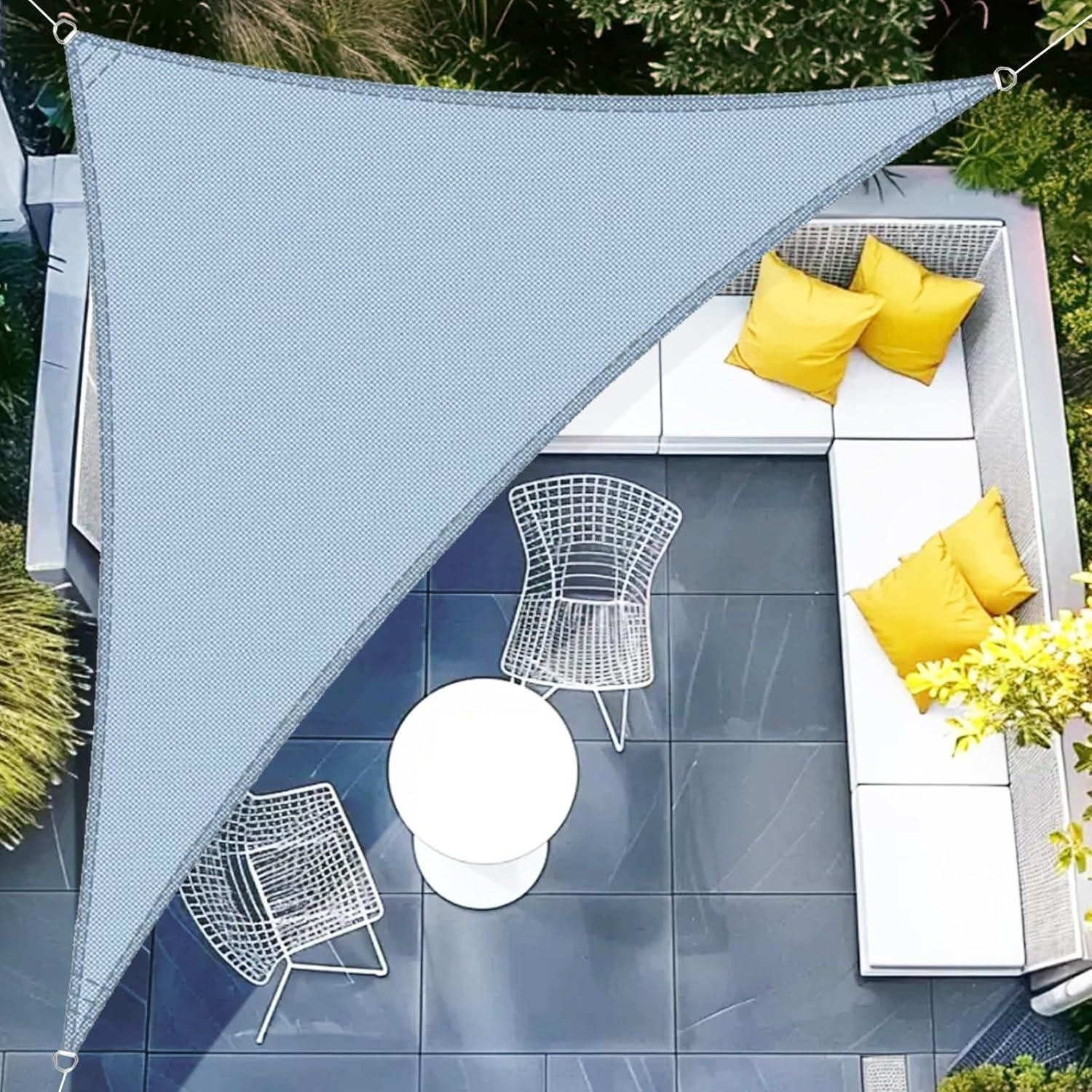 LuxusKollektion Sonnensegel Sonnensegel Dreieckig Wasserdicht 5x5x7m UV Schutz 5x5x7 Graublau