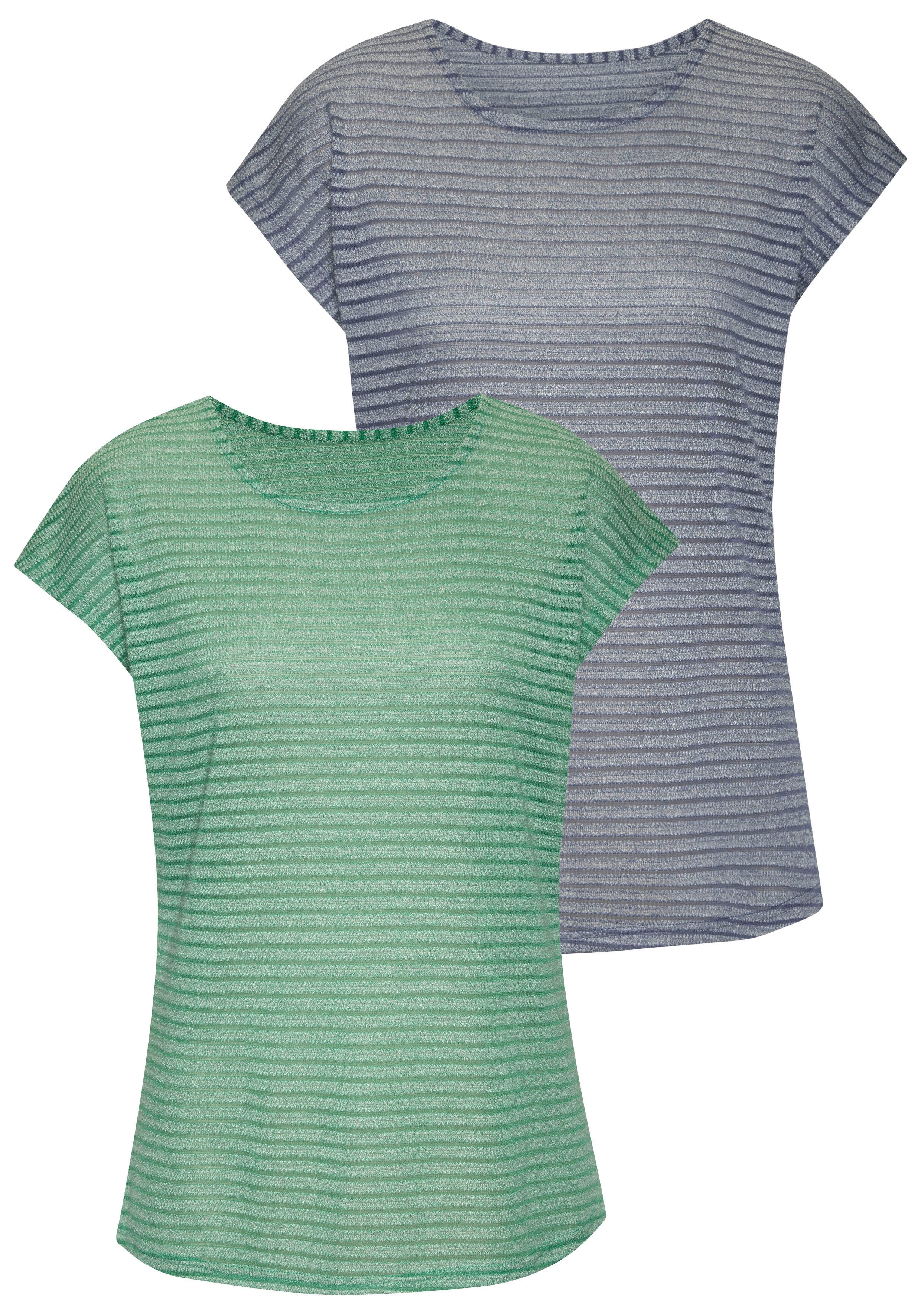 Vivance Kurzarmshirt mit Streifenoptik (2er-Pack) aus günstig online kaufen