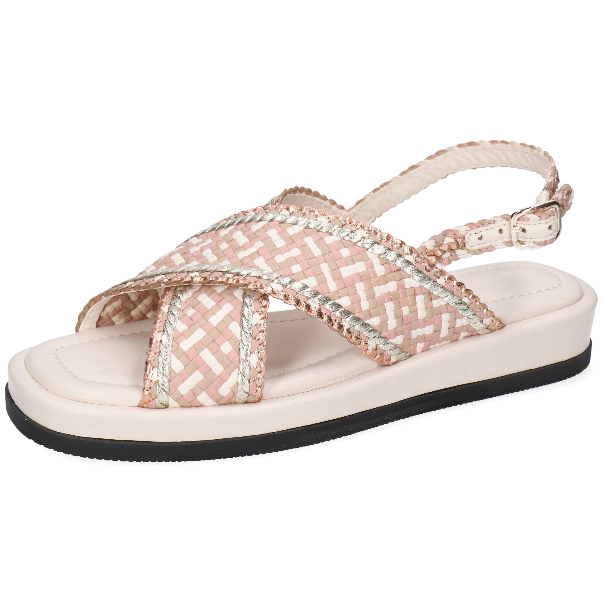 Melvin & Hamilton Vim 1 Leder-Geflochtene Schuhe für Damen Sandale Plateausohlen, Echtes Leder, Von Hand geflochten