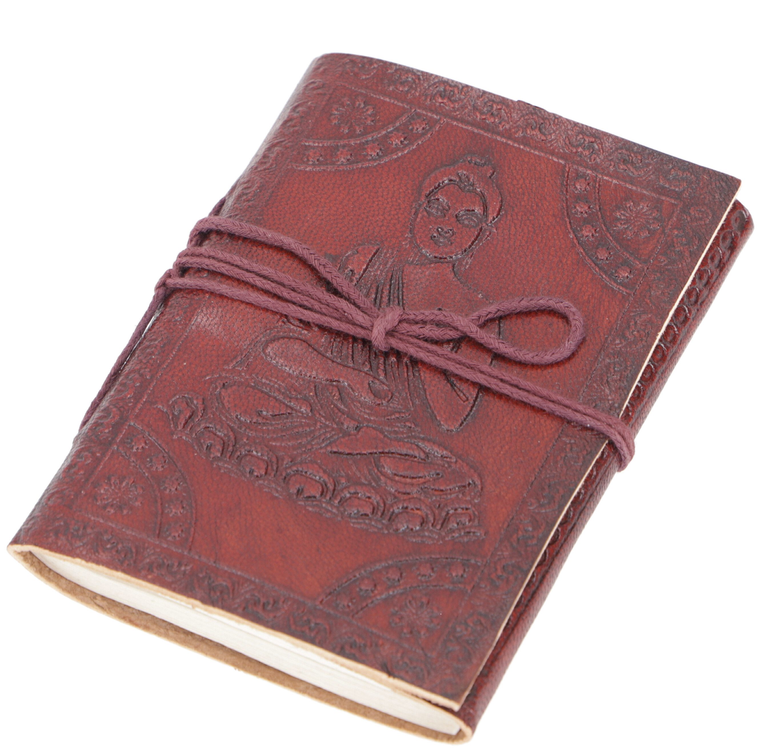 Guru-Shop Tagebuch Notizbuch, Lederbuch, Tagebuch mit Ledereinband..