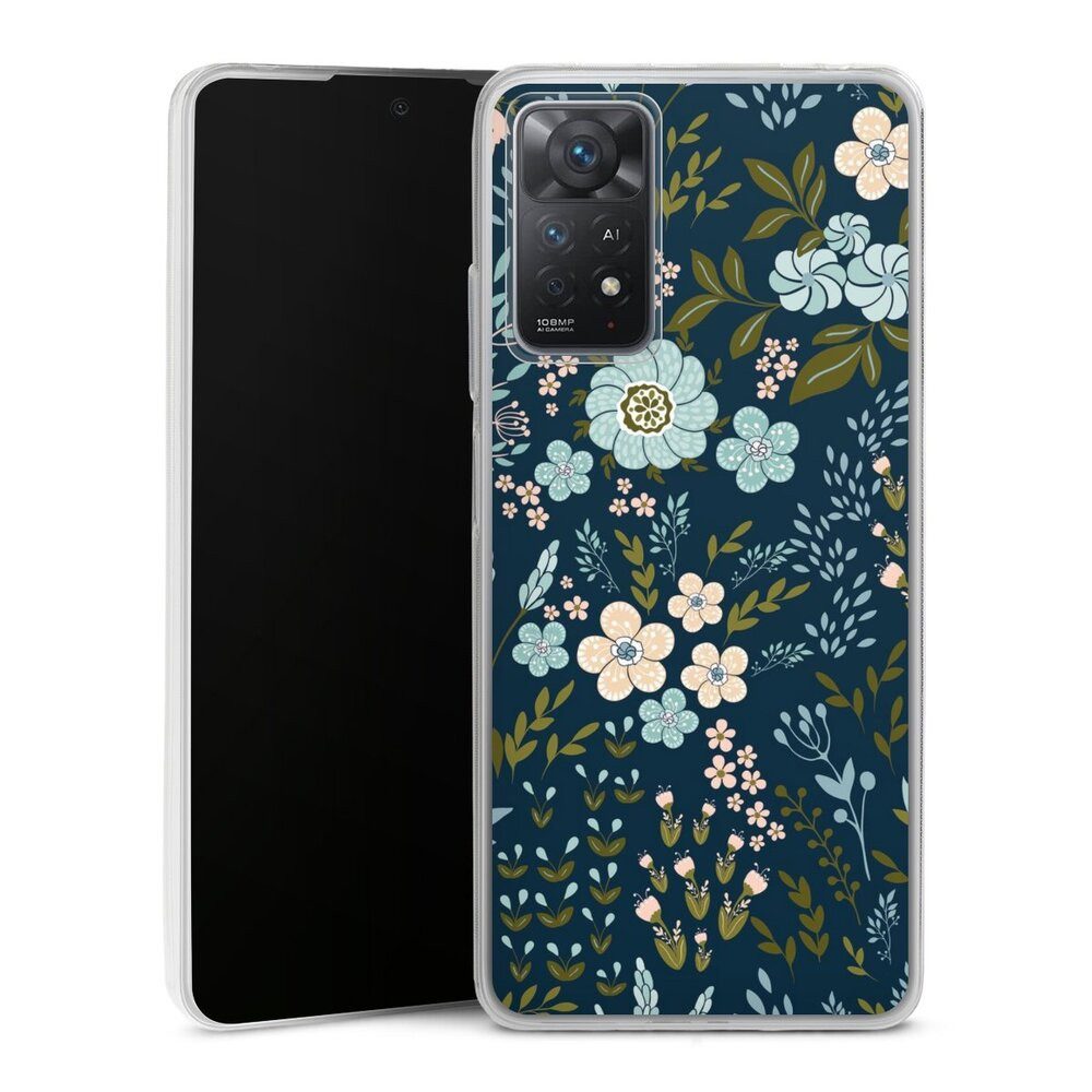DeinDesign Handyhülle Blumen Muster Blau Floral Autumn 4, Xiaomi Redmi Note 11 Pro 5G Slim Case Silikon Hülle Ultra Dünn