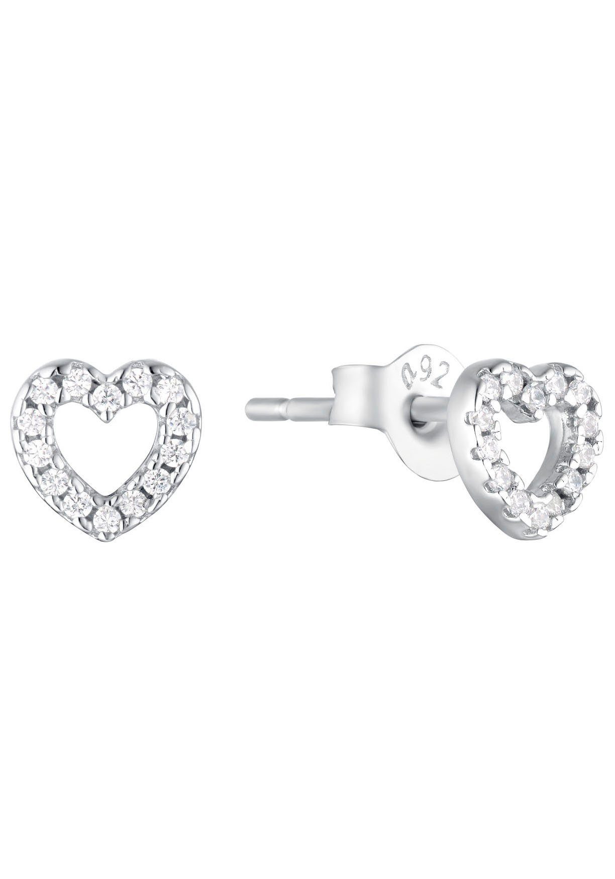 Amor Paar Ohrstecker Shiny Heart (2-tlg), mit Zirkonia (synth)