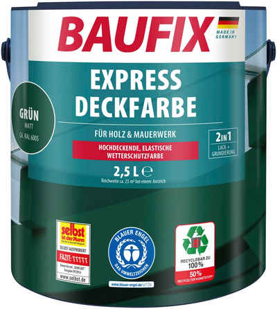 Baufix Wetterschutzfarbe »Express Deckfarbe«, erhöhte Witterungsbeständigkeit, elastisch, 2,5L, matt