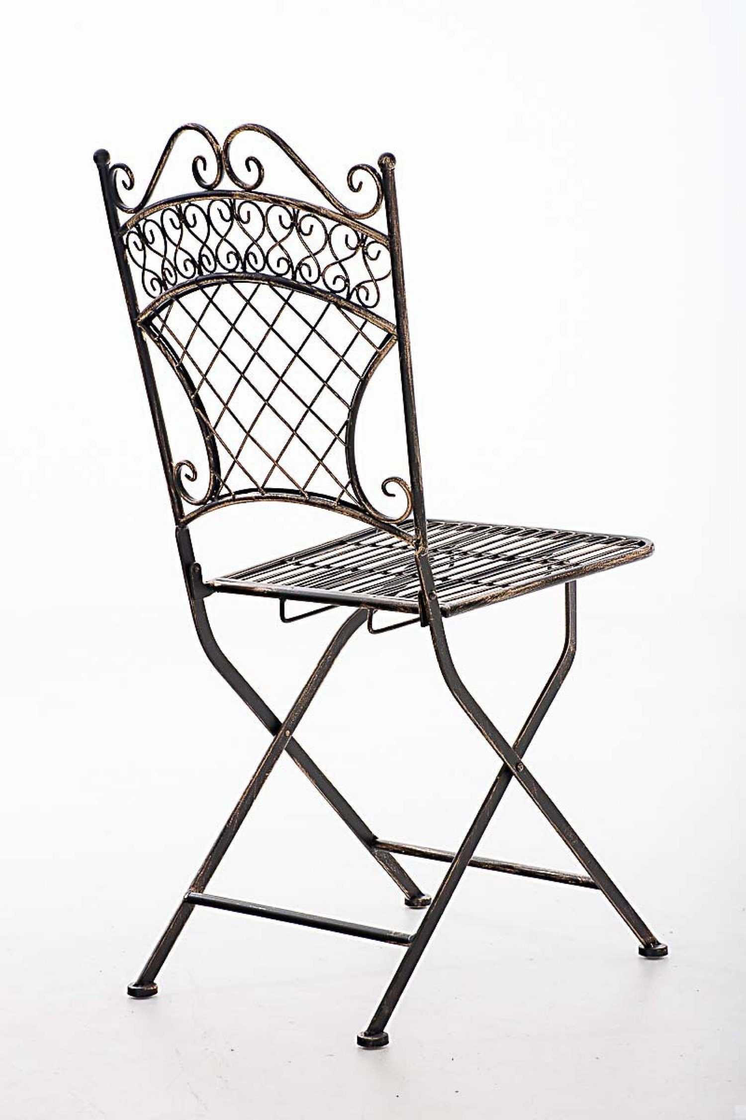 bronze Terrasse antik 42 Maße braun Eisen, Terrassenstuhl Balkonstuhl, aus (Hochwertiger Klappstuhl Adelia 1 - - x Farbe: handgefertigtem Balkon, TPFGarden 94cm 47 Garten, und (TxBxH): - x Metallstuhl Gartenstuhl St), stabiler für