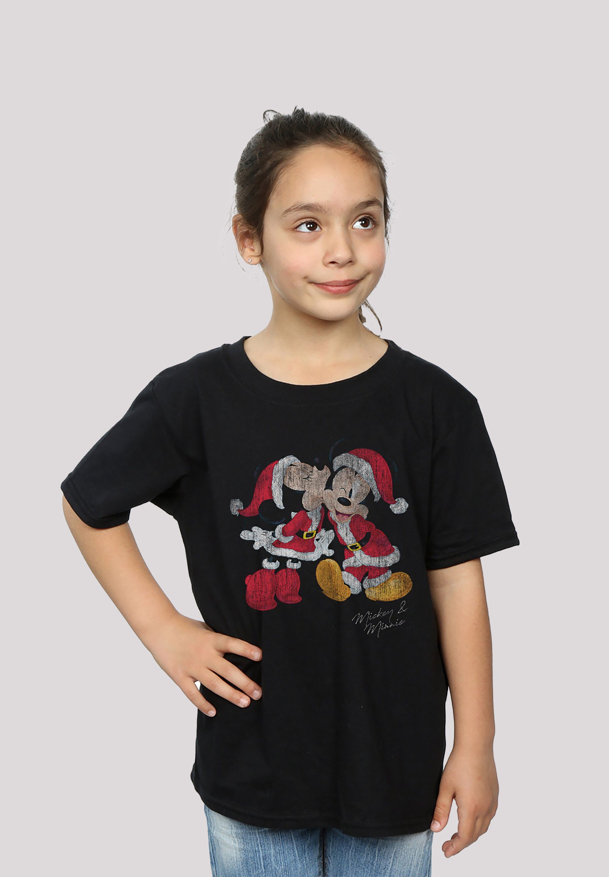 F4NT4STIC T-Shirt Disney Micky & Minnie Print Weihnachten schwarz
