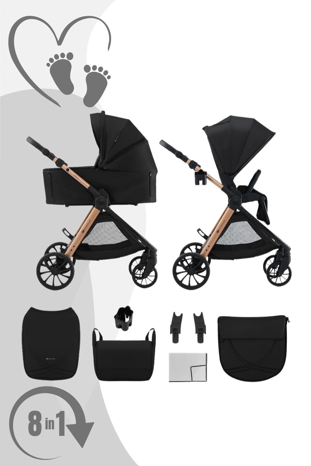 Kinderkraft Kombi-Kinderwagen VESTO 2 2in1 Kombikinderwagen