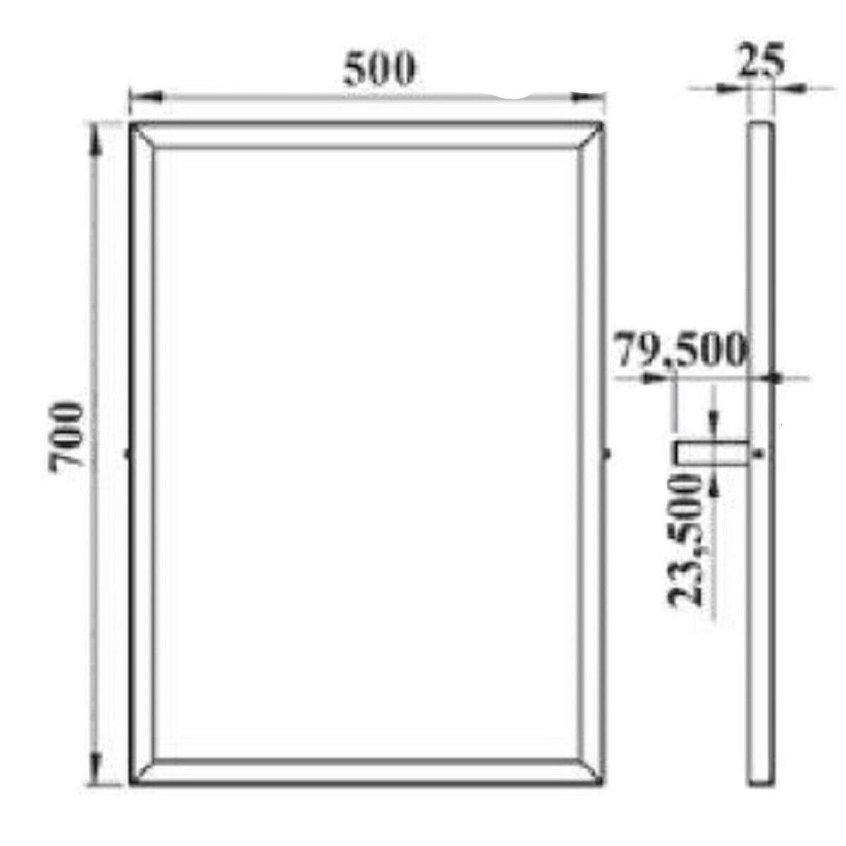 700 x Kippspiegel mm Wandspiegel Edelstahl Uzman Wandspiegel 500 Baezimmer Bad