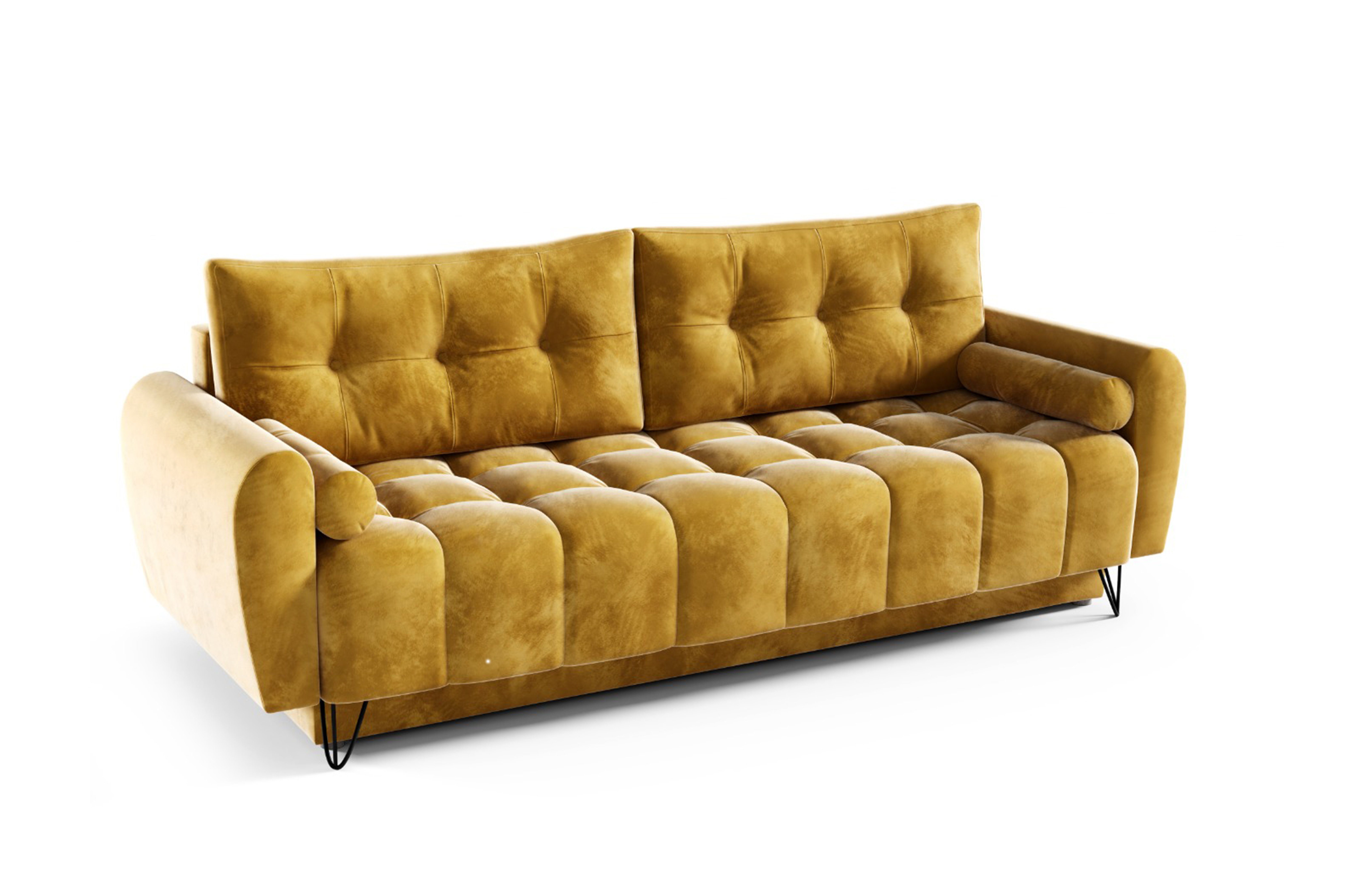 MOEBLO Schlafsofa OHIO, für 233x93x100 Bettfunktion - cm, Couch (BxHxT): mit Wohnlandschaft Sofa Wohnzimmer Polstersofa Bettkasten mit Sofagarnitur und Schlaffunktion