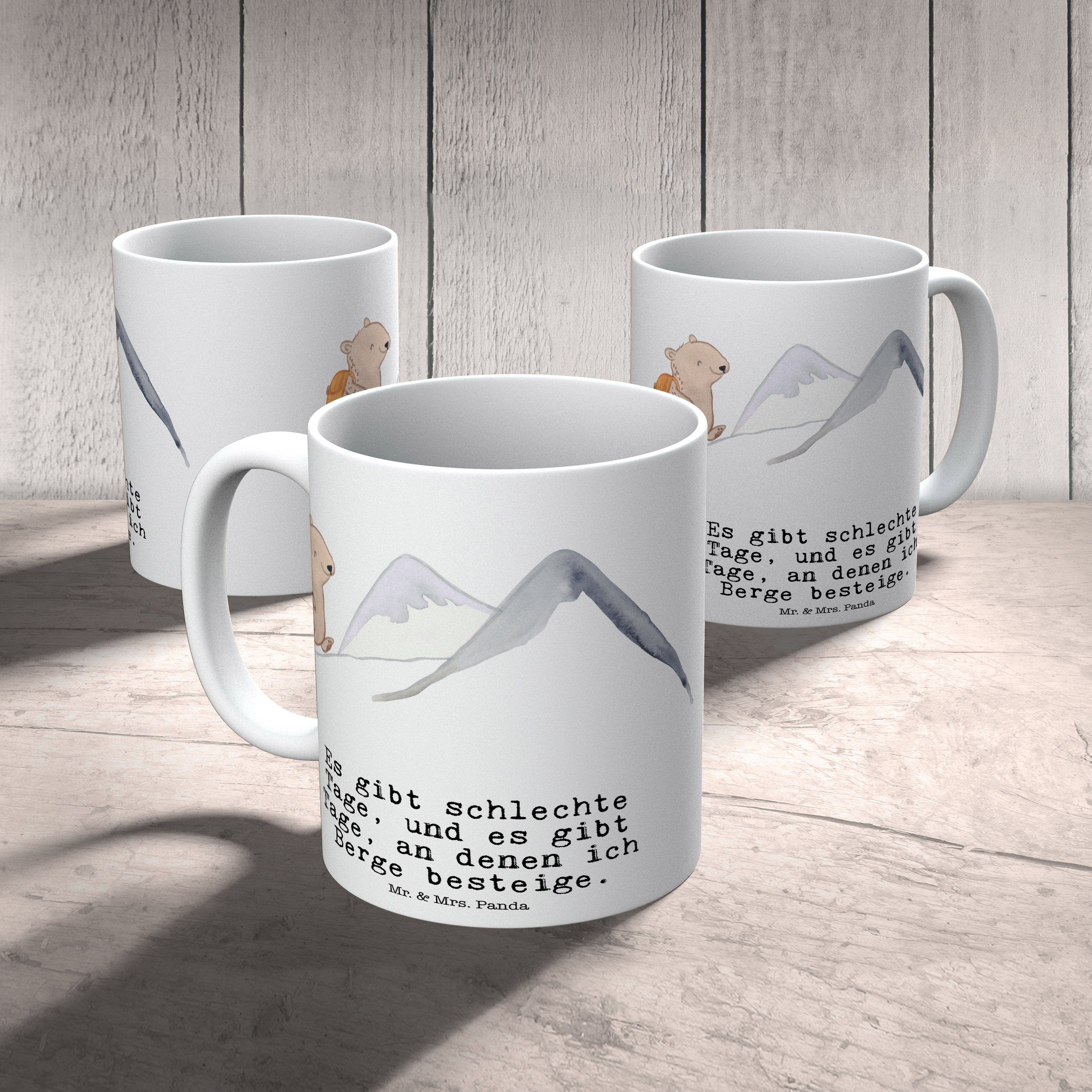 Mr. & Bär - Mrs. Geschenk, - Weiß Bergsteigen Panda Tasse Keramik Keramiktasse, Sportart, Tage wande