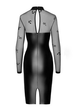 Noir Handmade Etuikleid Halblanges Powerwetlook Kleid F310 Wetlook-Midikleid & Tüll Made in EU